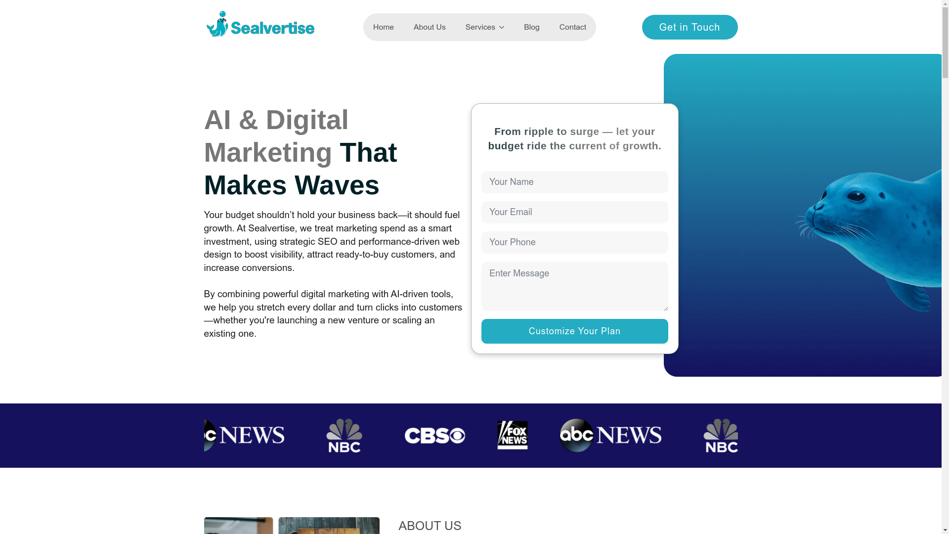 website screenshot of https://sealvertiseflow.co/