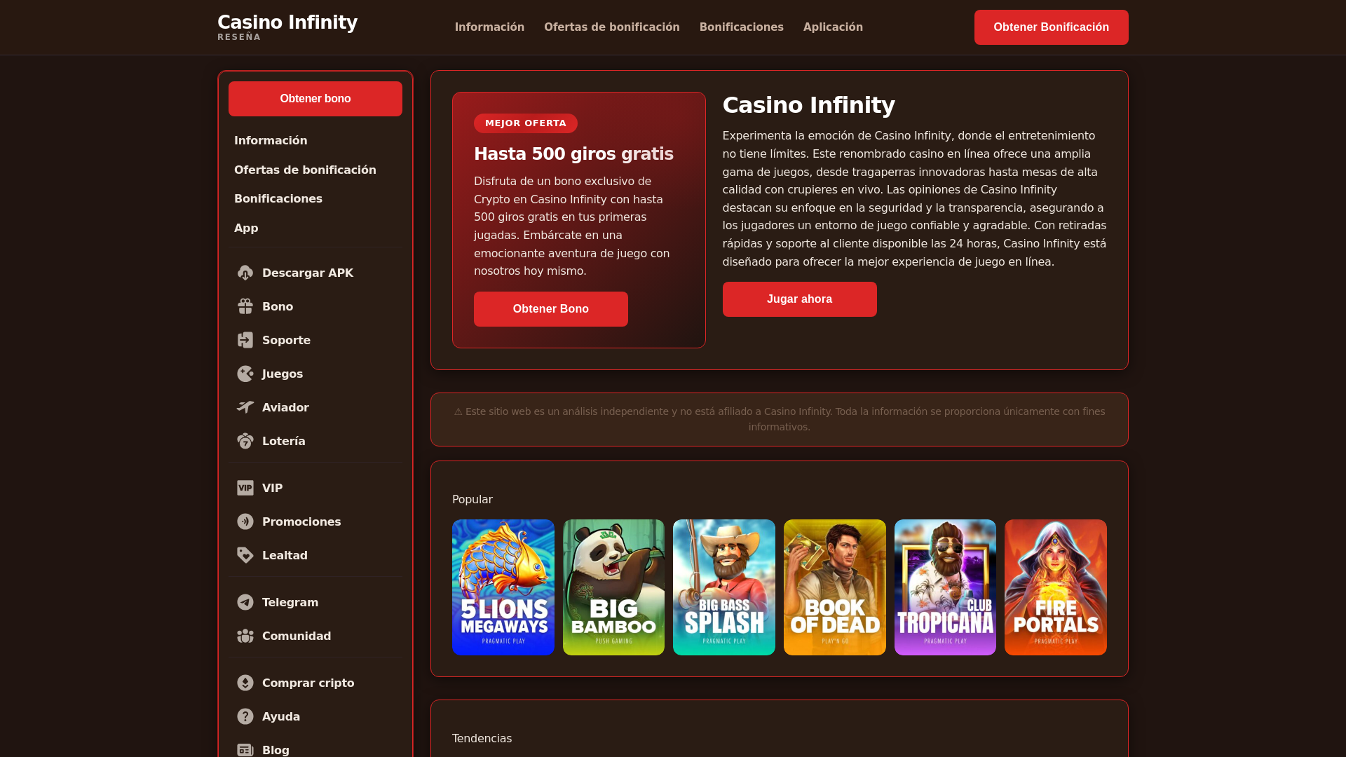 website screenshot of https://casinoinfinityespana-com.pages.dev/