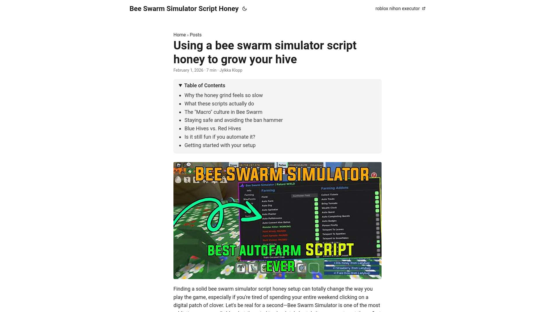 website screenshot of https://bee-swarm-simulator-script-honey.pages.dev/