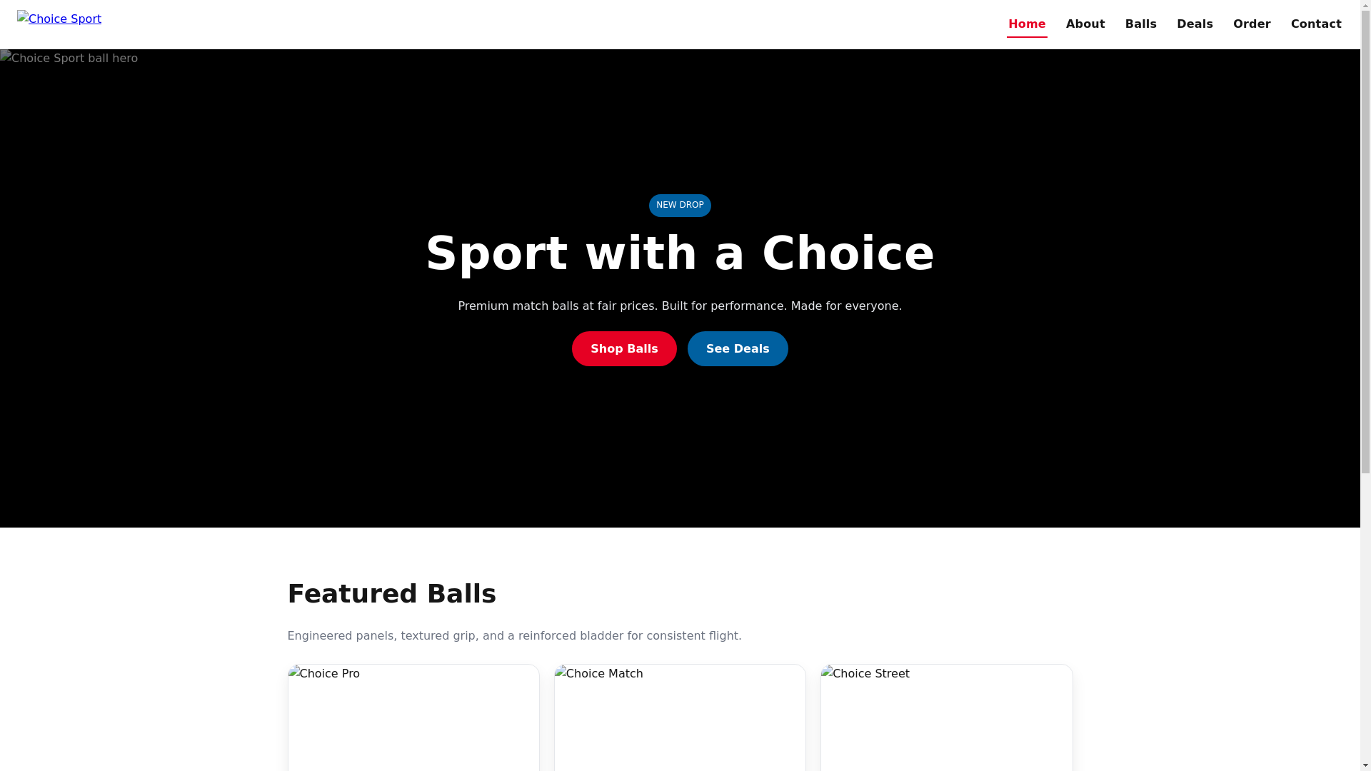 website screenshot of https://choicesport.co.nz/