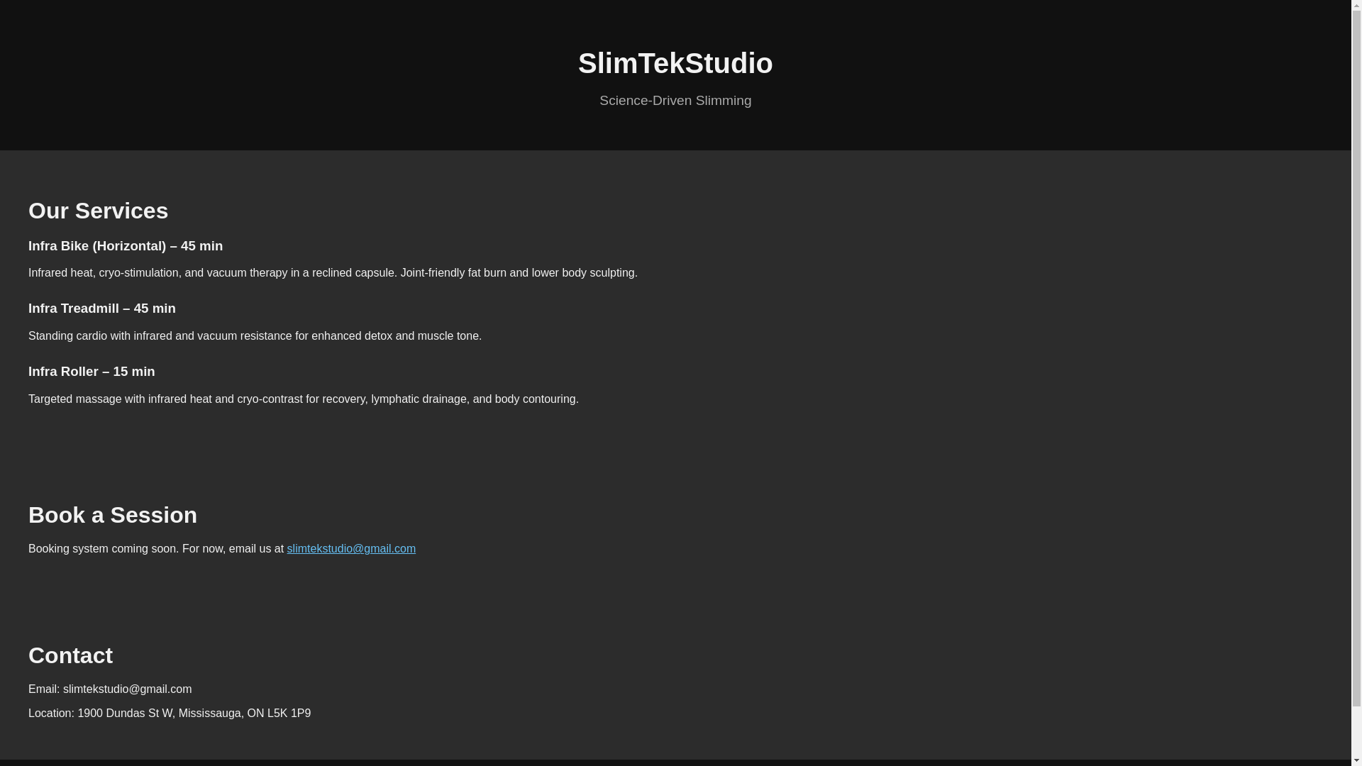 website screenshot of https://slimtekstudio.ca/