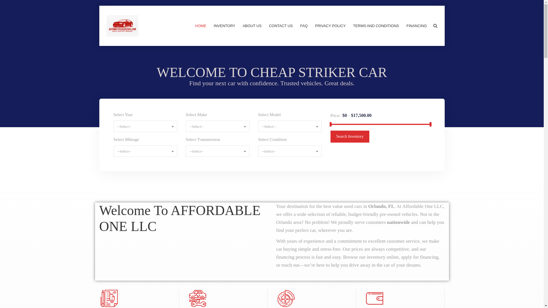 website screenshot of https://cheapstrikercarsforsale.icu/