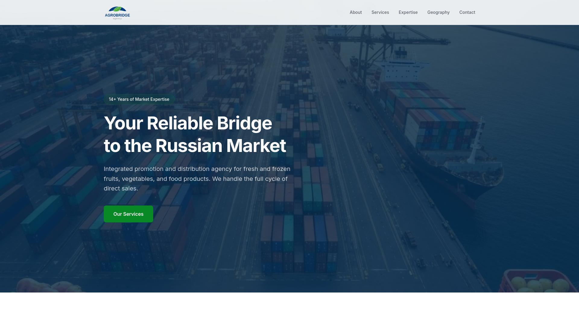 website screenshot of https://agrobridge-agency.ru/