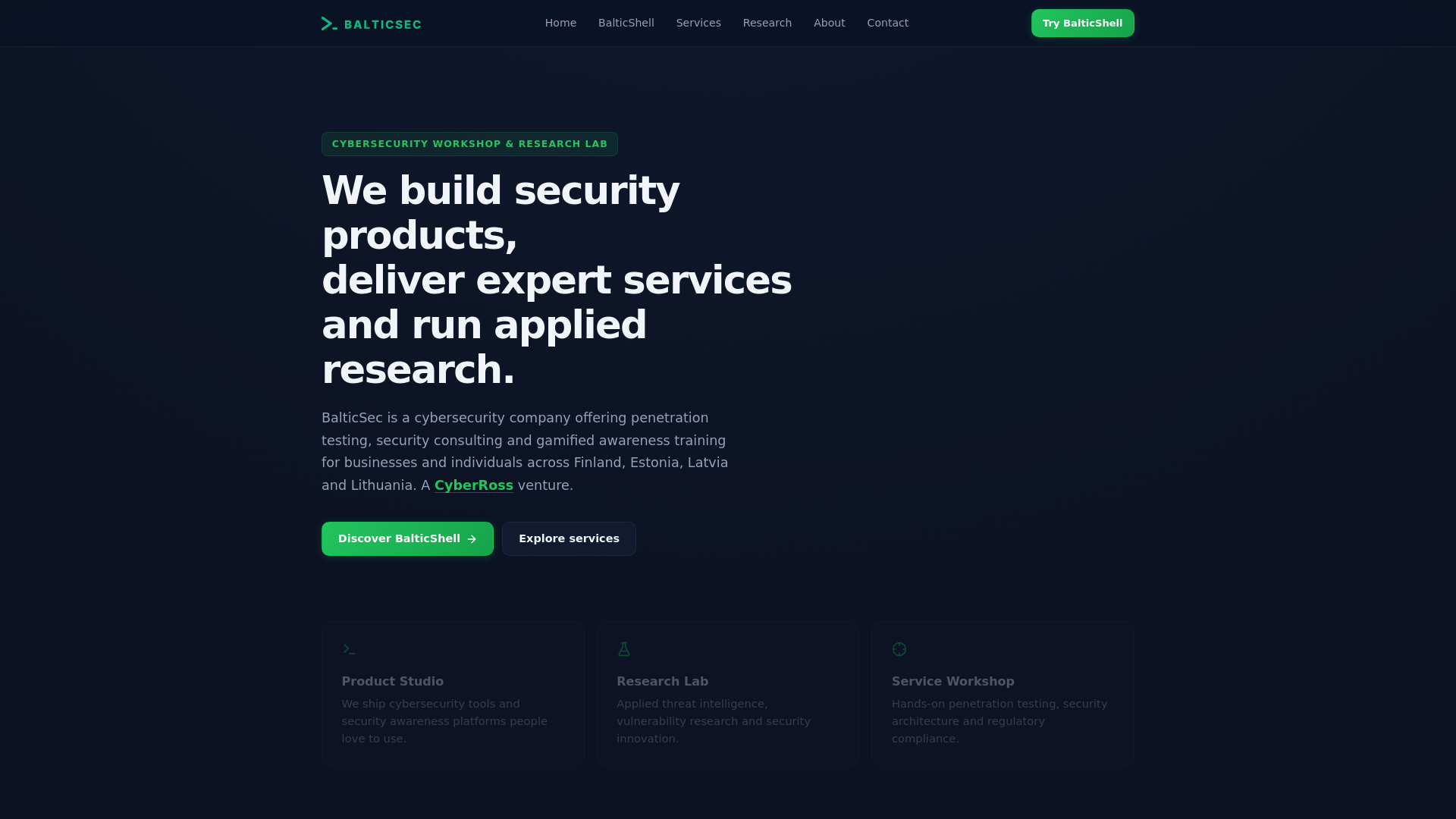 website screenshot of https://balticsec-web.pages.dev/