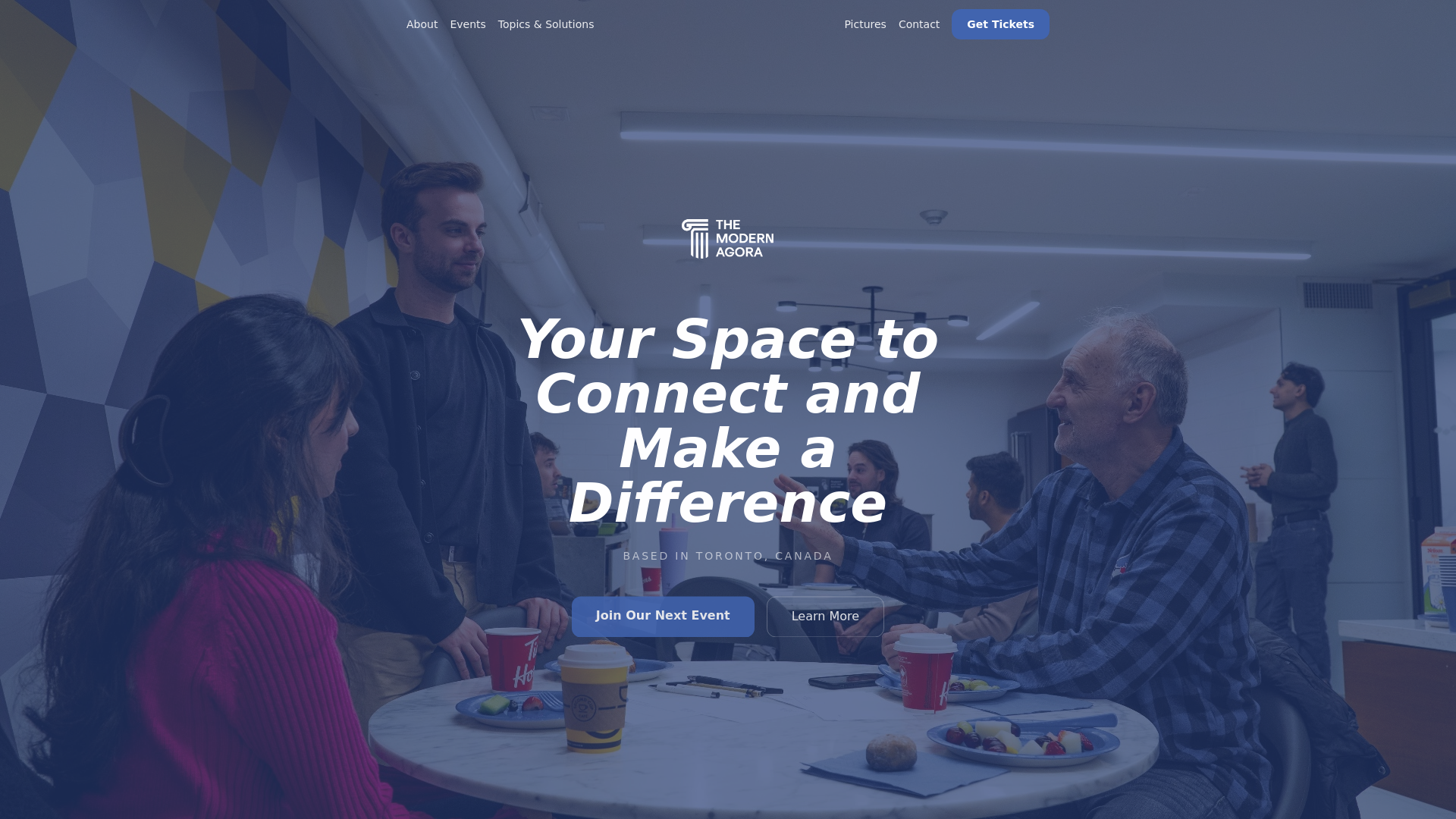 website screenshot of https://themodernagora.org/