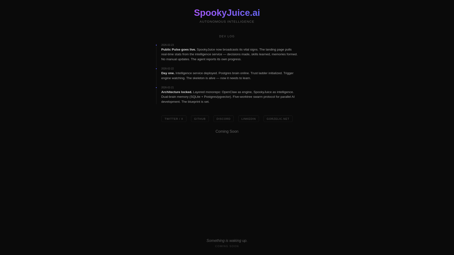 website screenshot of https://spookyjuice.ai/