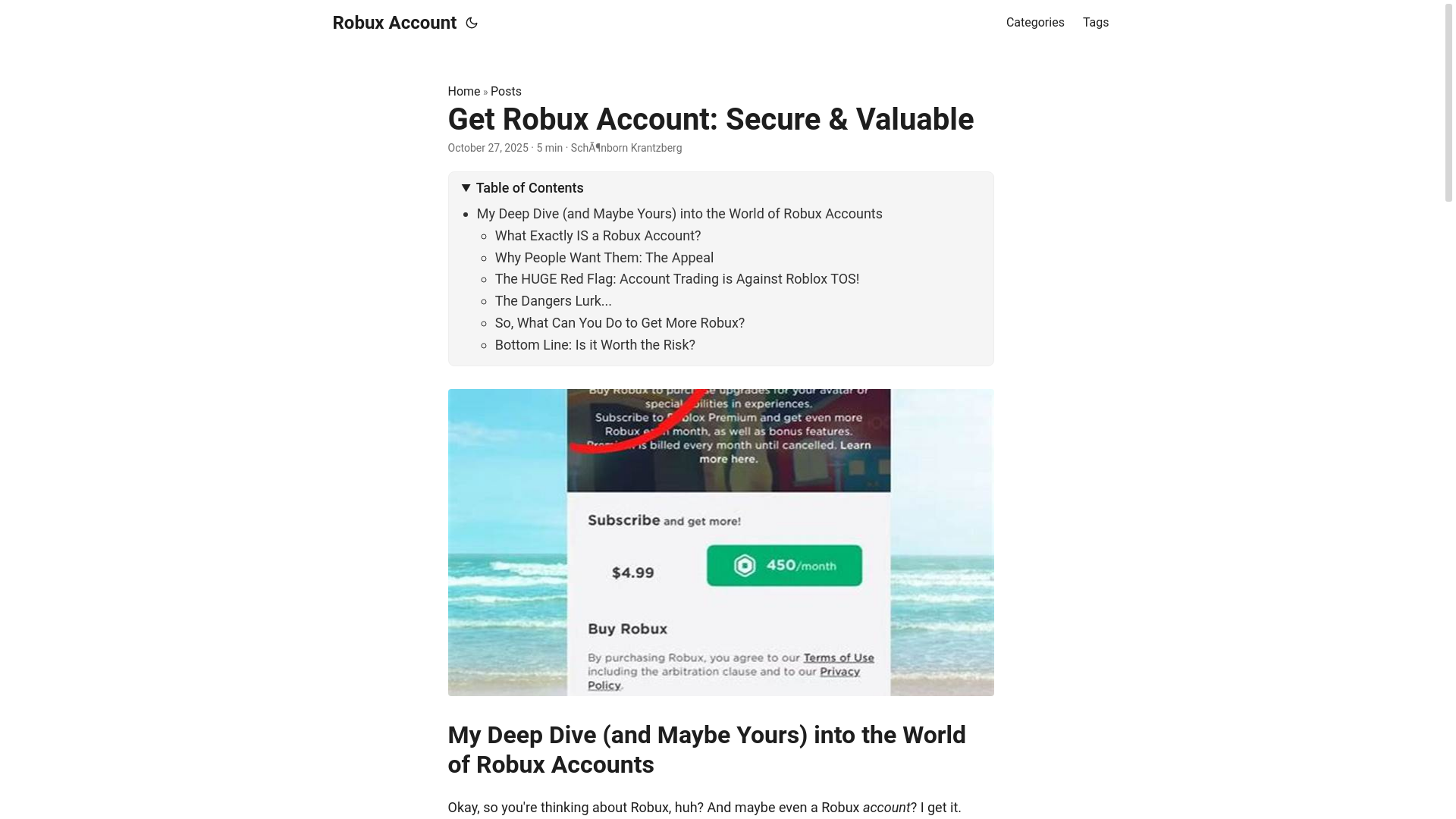 website screenshot of https://robux-account.pages.dev/