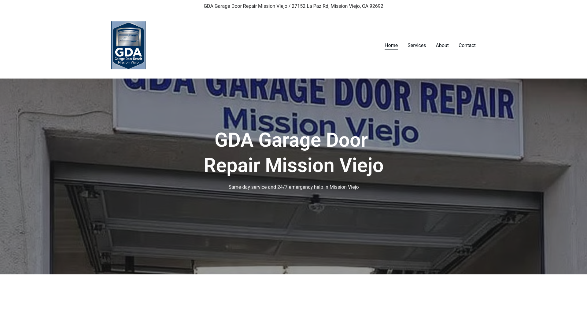website screenshot of https://gdagaragrdoorrepairmissionvieljo.org/