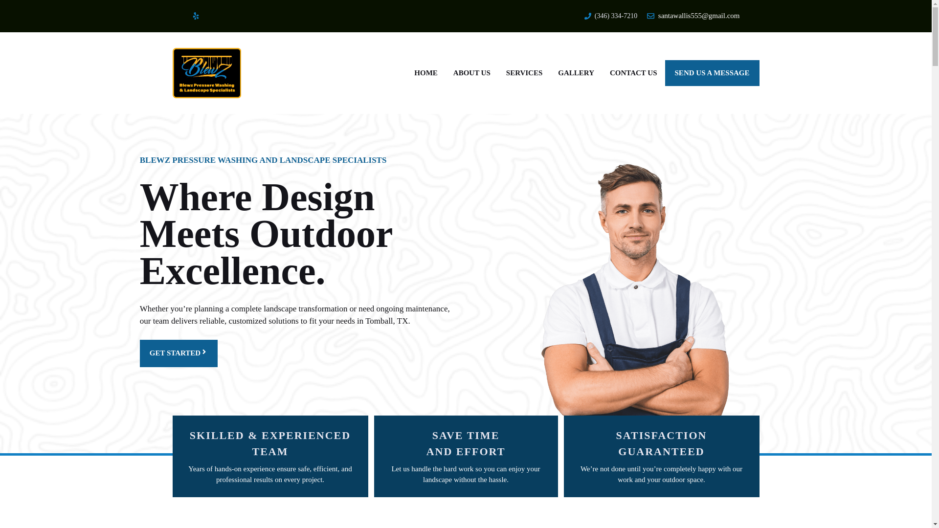 website screenshot of https://blewzlandscaping.com/