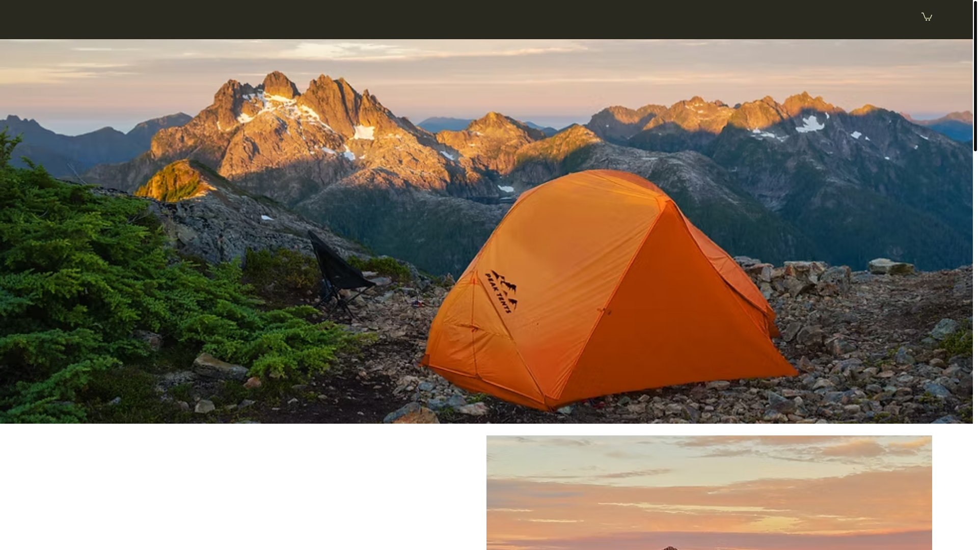 website screenshot of https://peaktents.ca/