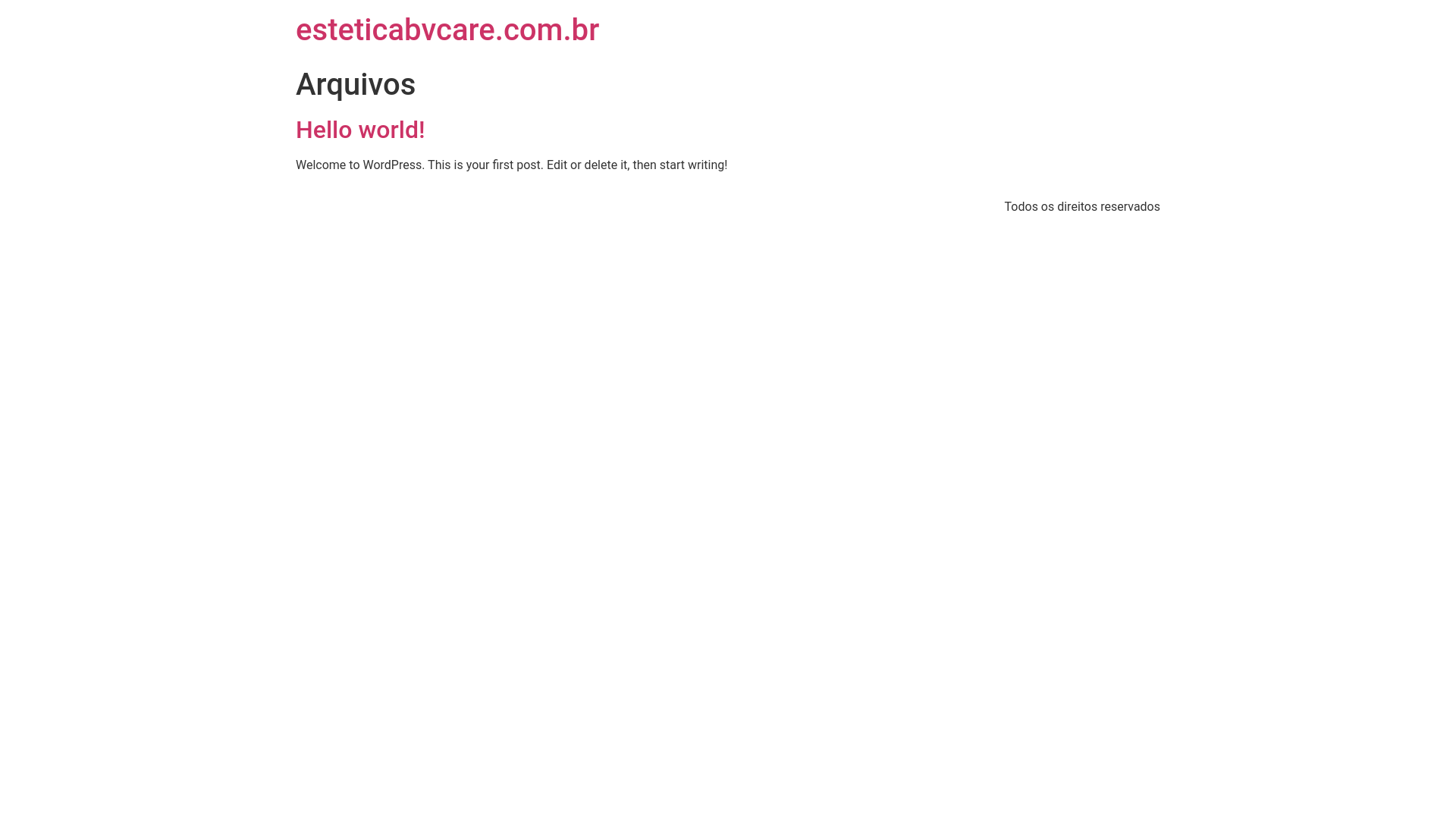 website screenshot of https://esteticabvcare.com.br
