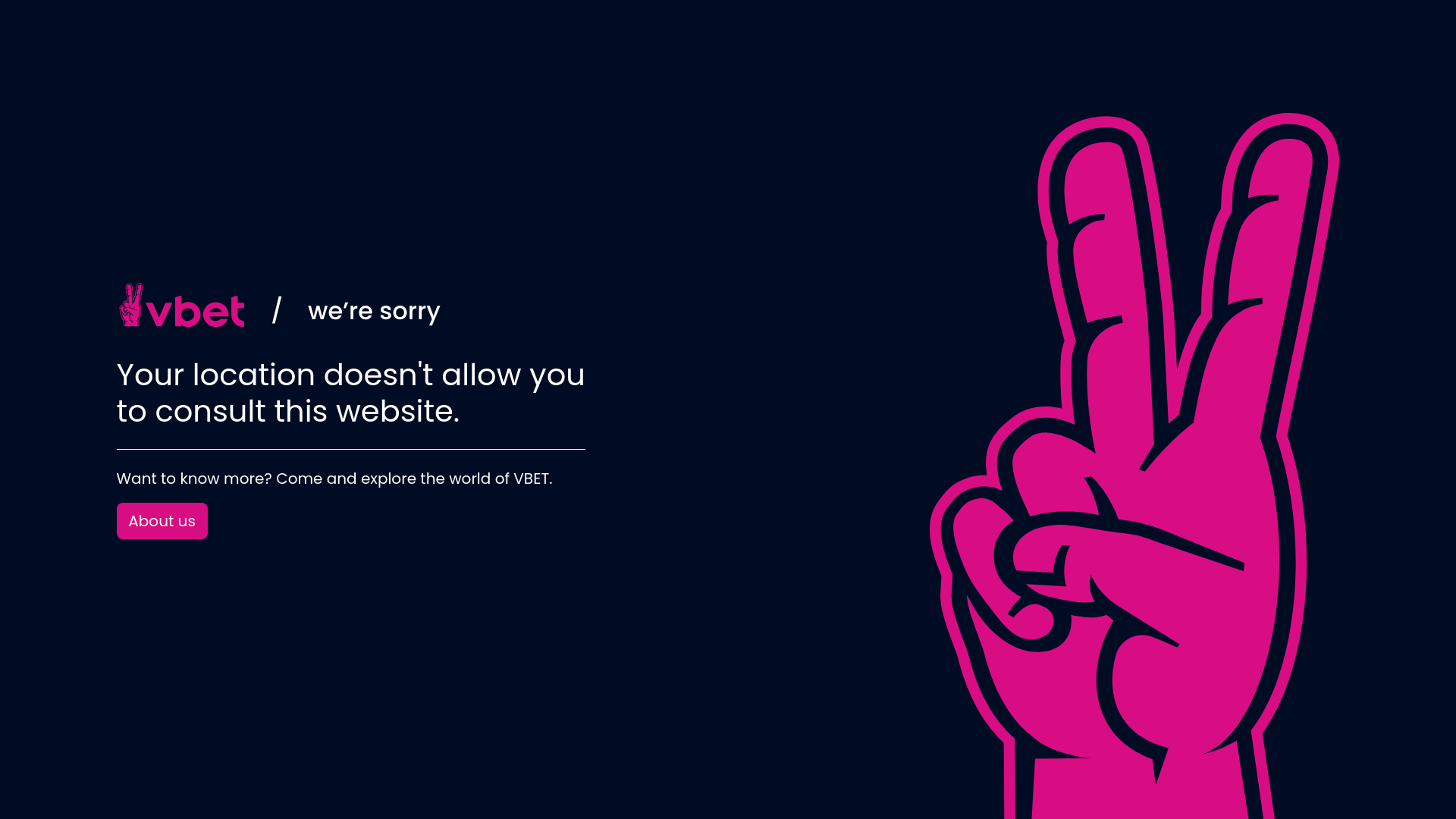 website screenshot of https://m.vbet.ua