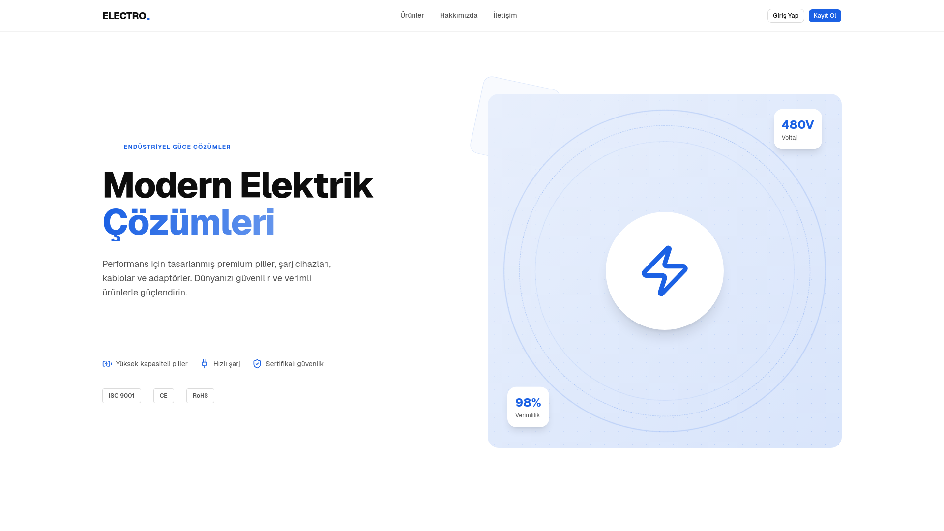 website screenshot of https://calikelektrik.com.tr