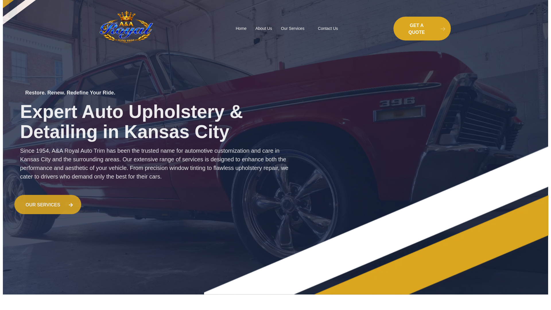 website screenshot of https://royalautotrim.org/