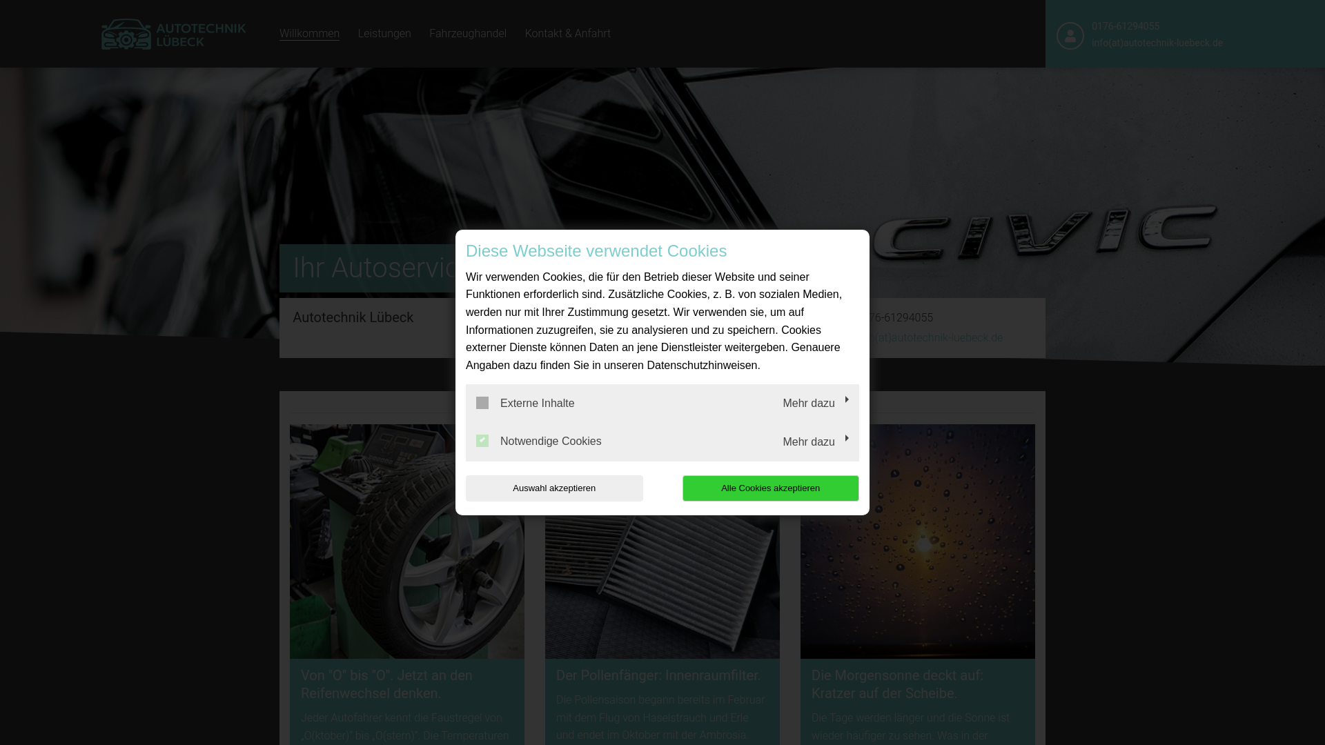 website screenshot of https://autotechnik-luebeck.de