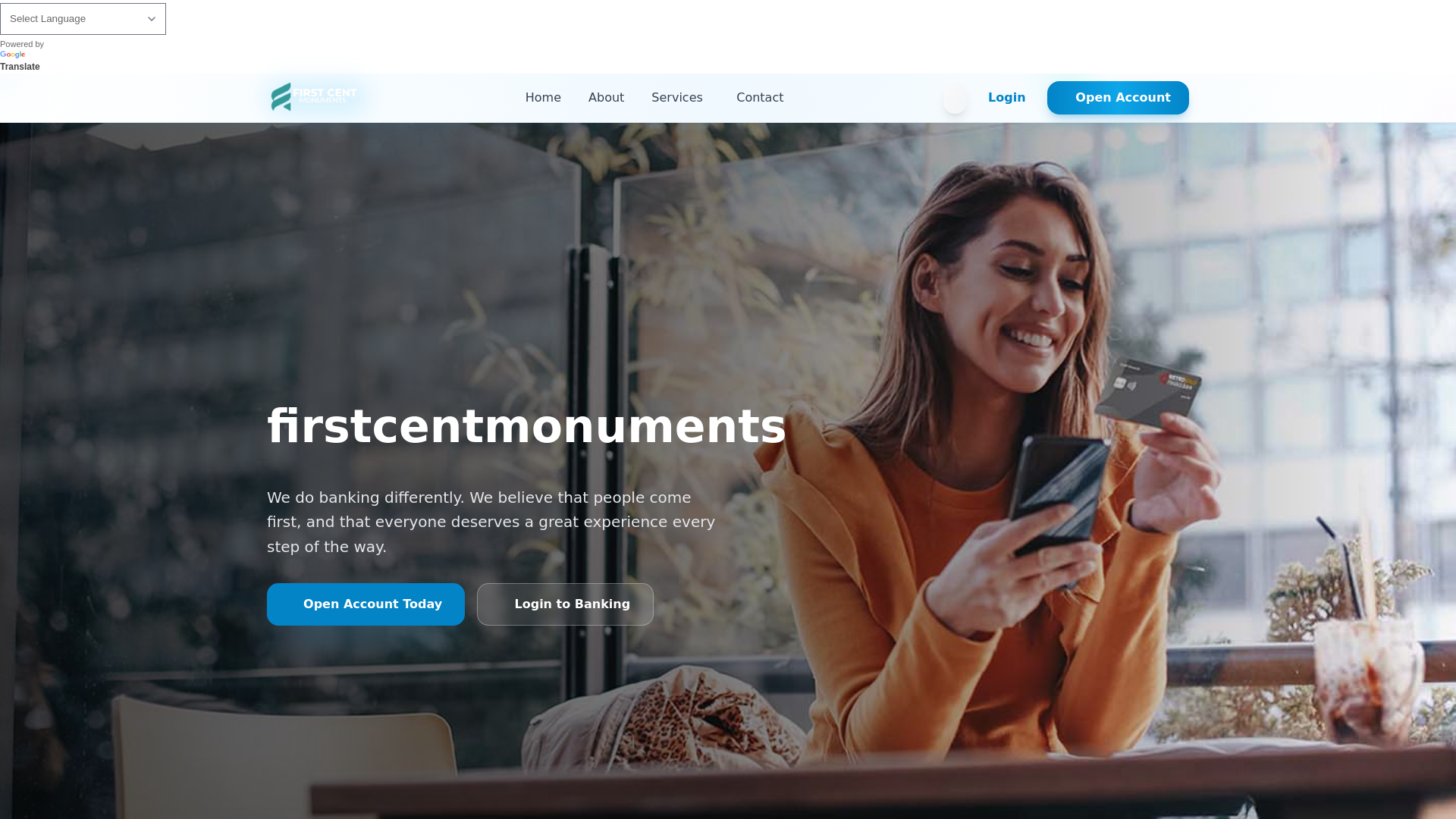 website screenshot of https://1stcentmonument.live/