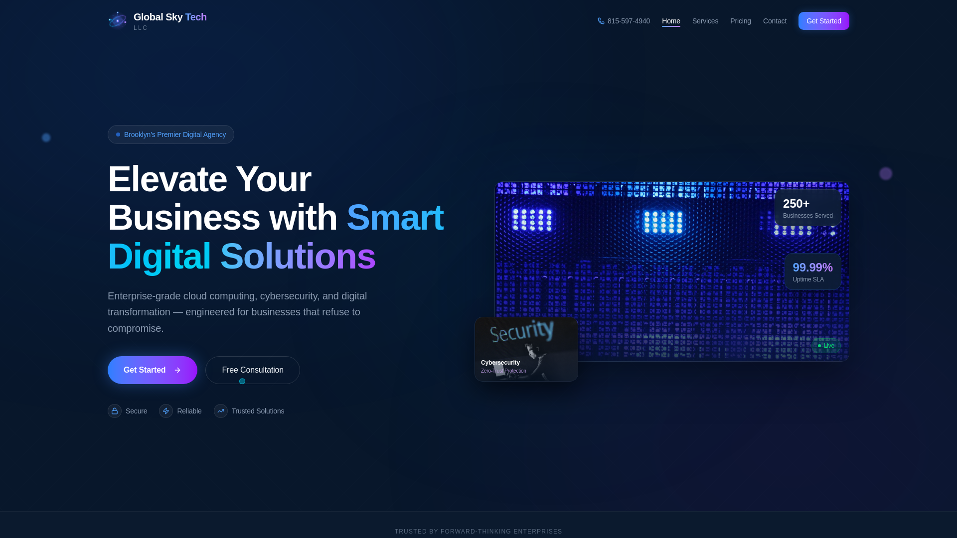 website screenshot of https://globalskytechllc.net
