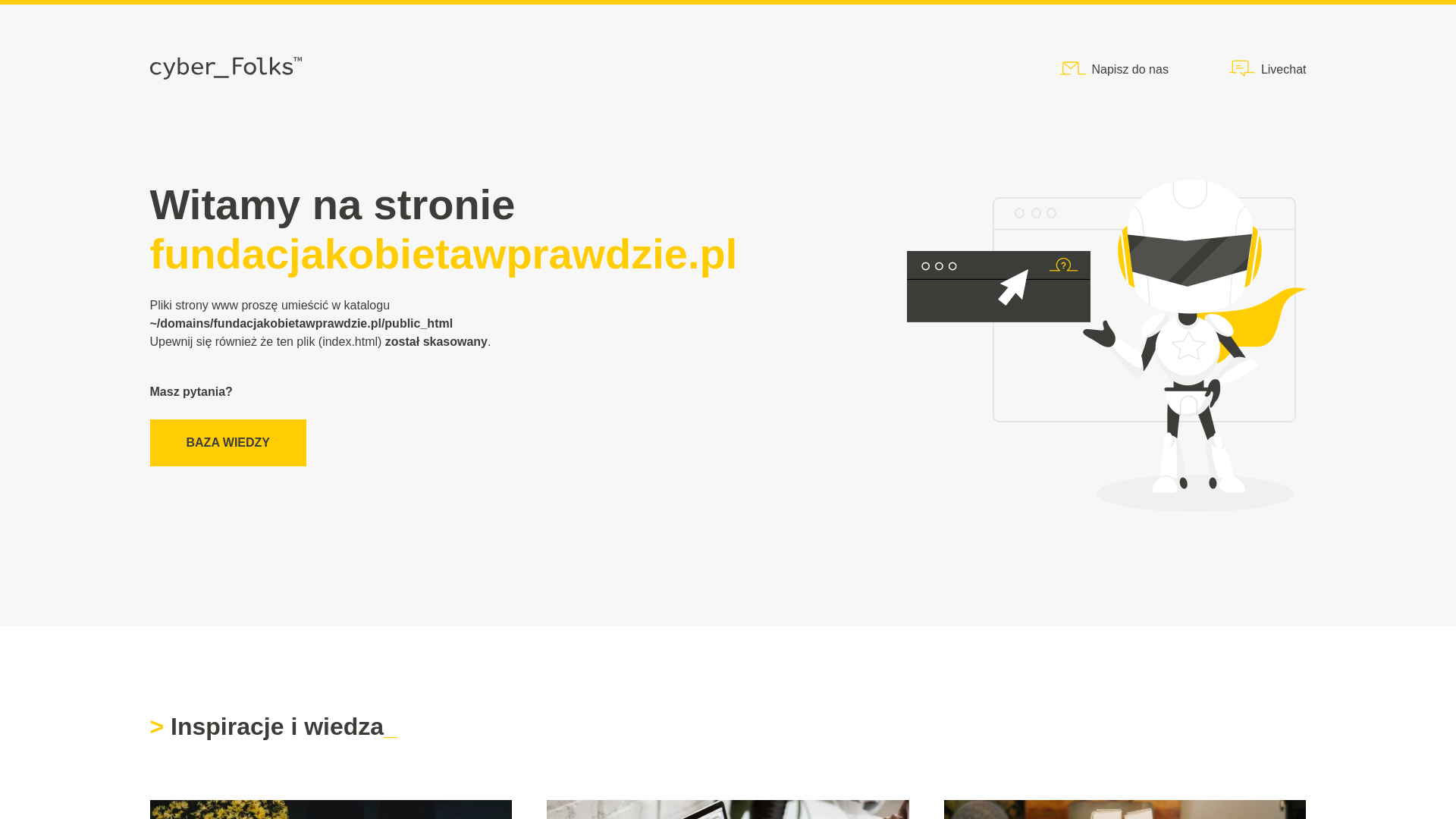 website screenshot of https://fundacjakobietawprawdzie.pl/