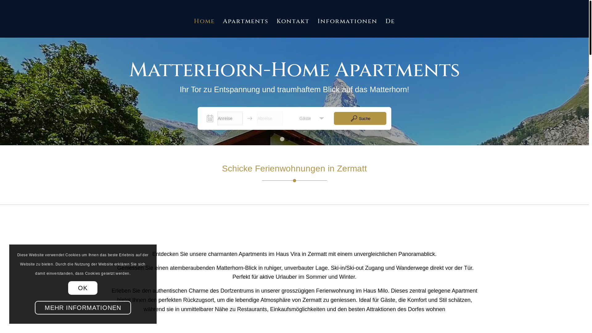 website screenshot of https://matterhornhome.ch/