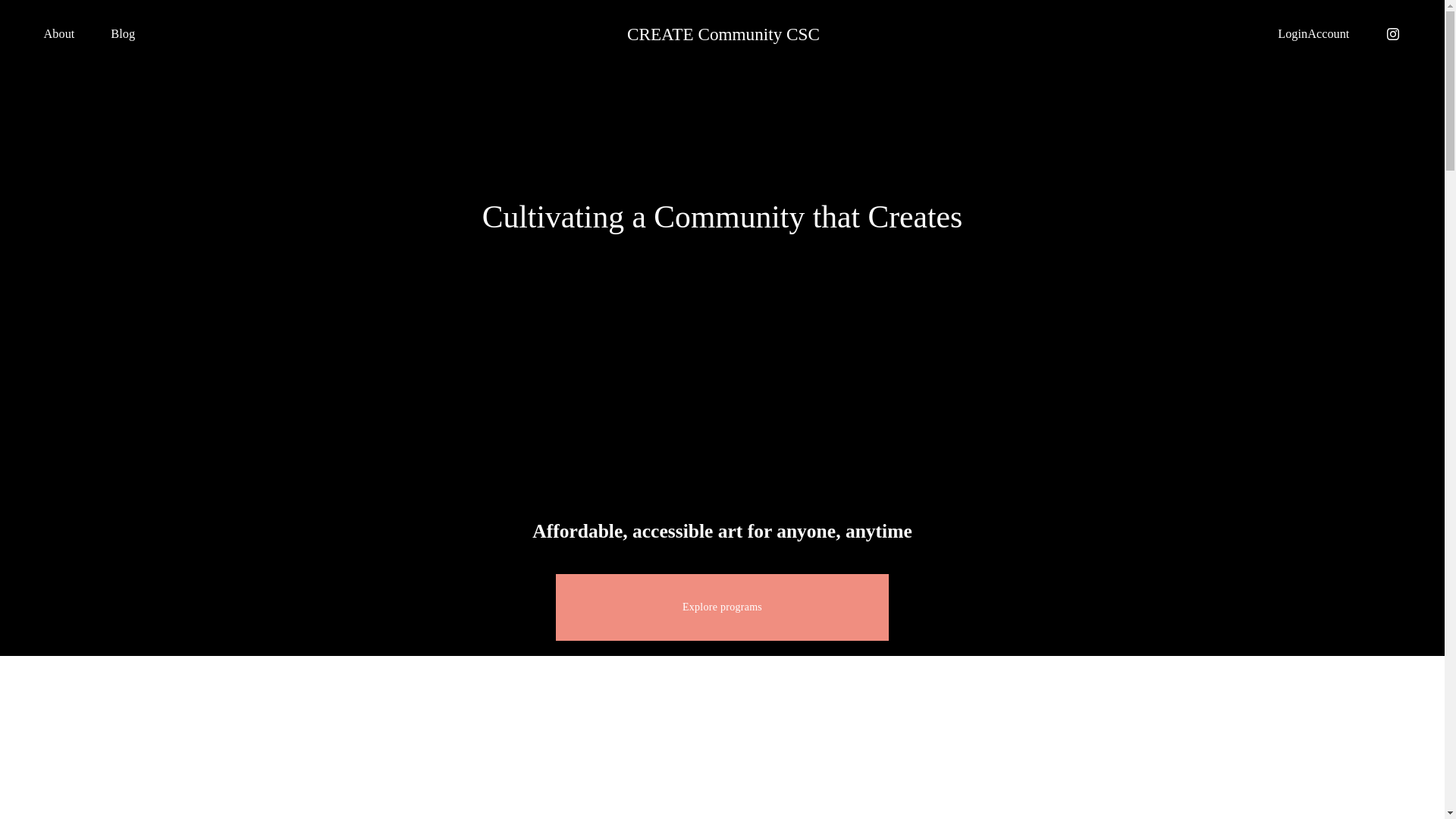 website screenshot of https://createcommunitycsc.art/