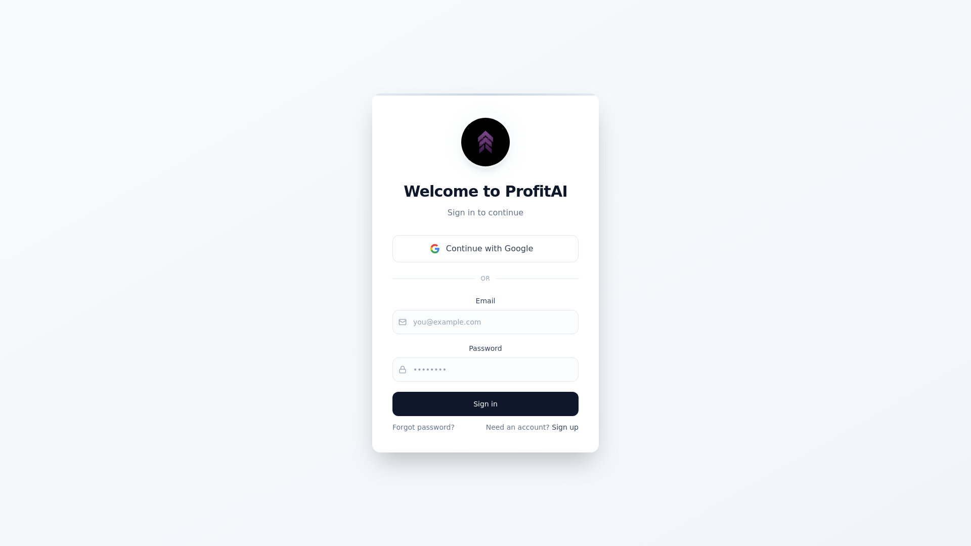 website screenshot of https://profit-ai.org/