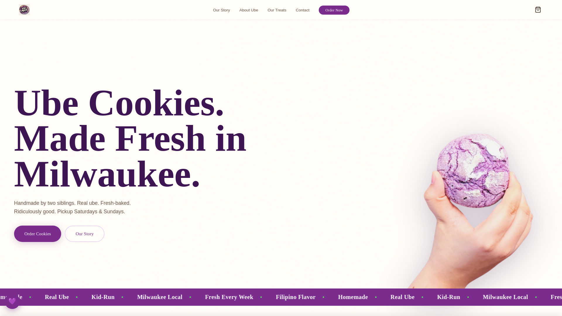 website screenshot of https://ubemke.com/