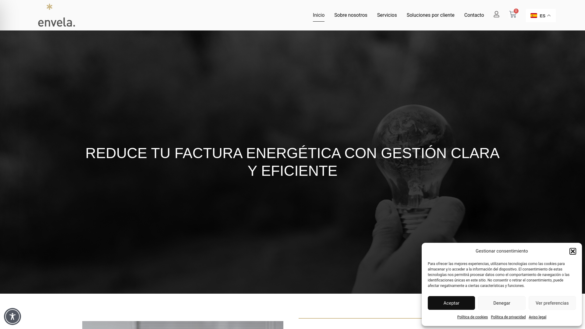 website screenshot of https://envelailuminacion.com/