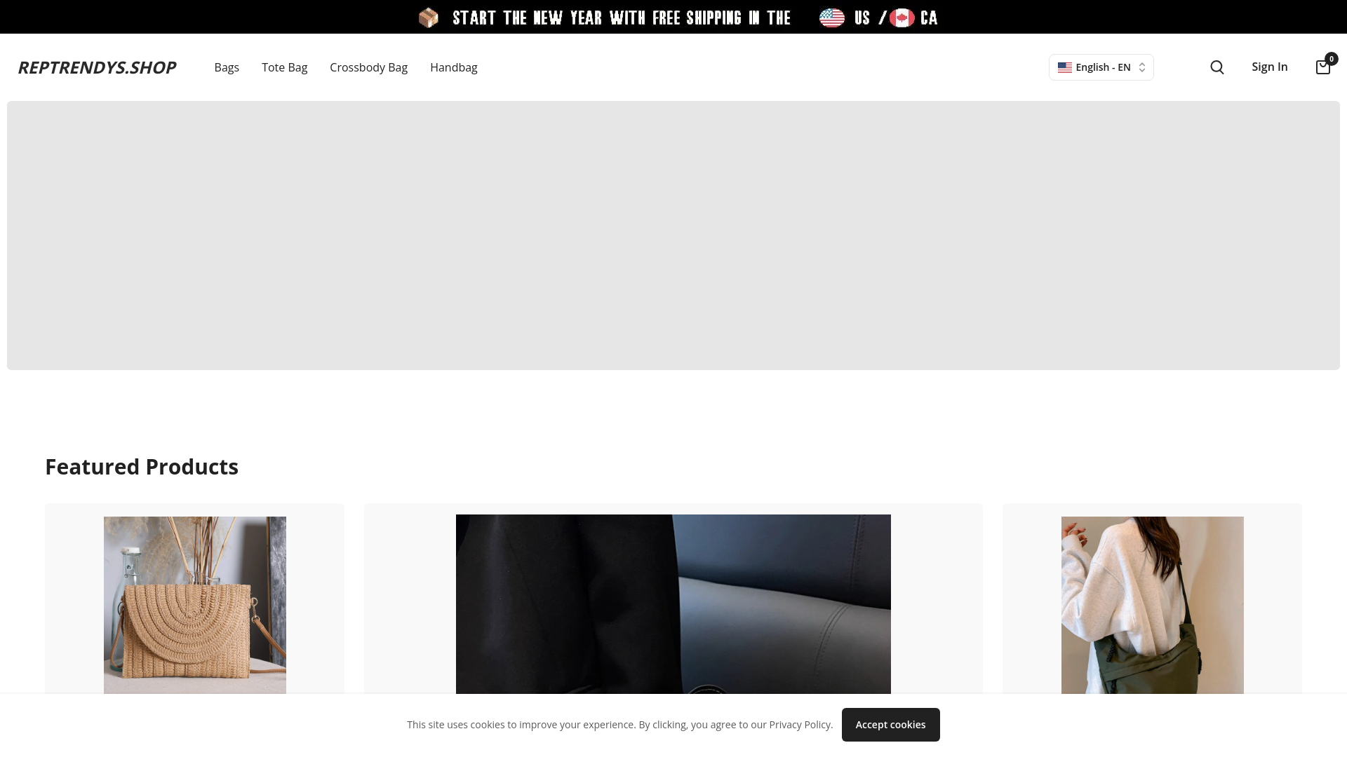 website screenshot of https://reptrendys.shop