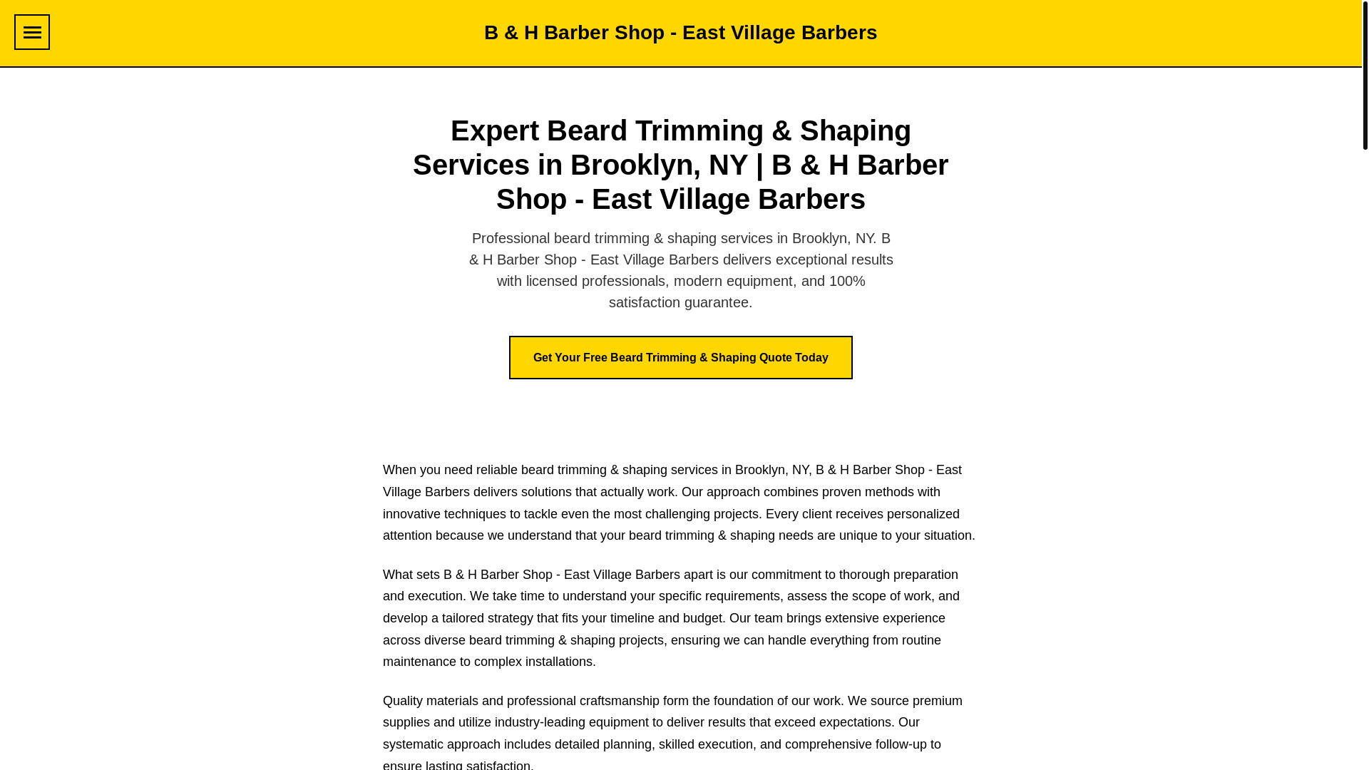 website screenshot of https://b-h-barber-shop-east-21f36a75-709283kk.pages.dev/
