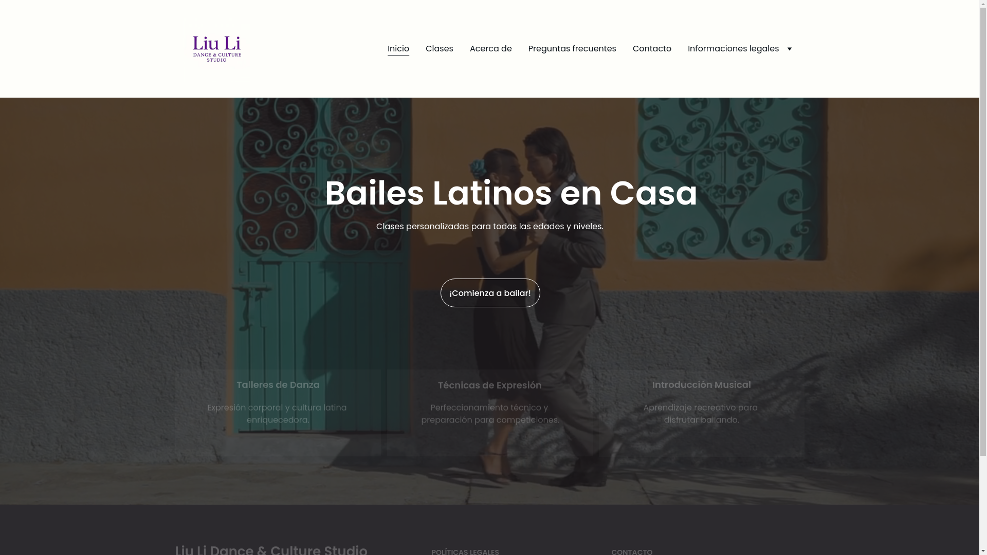 website screenshot of https://liulidance.site/