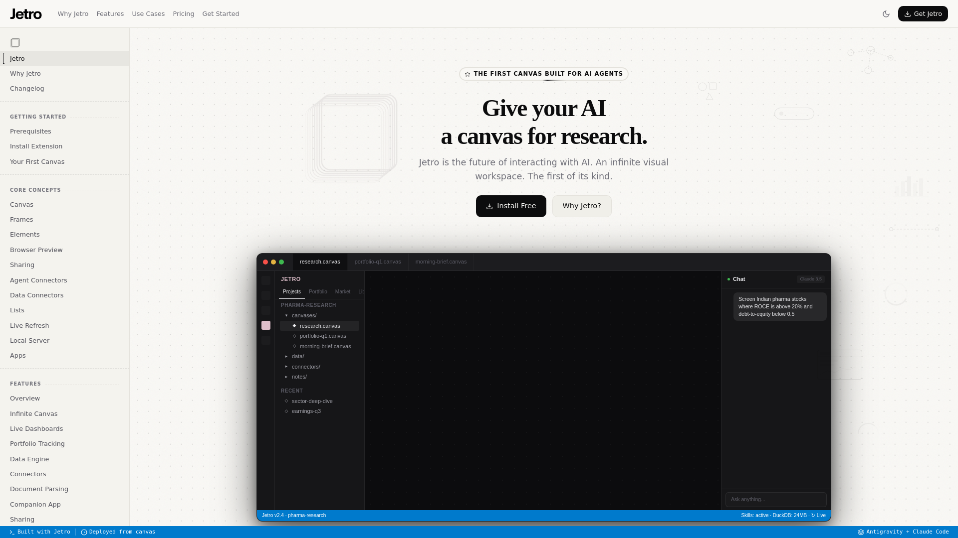 website screenshot of https://jetro.ai