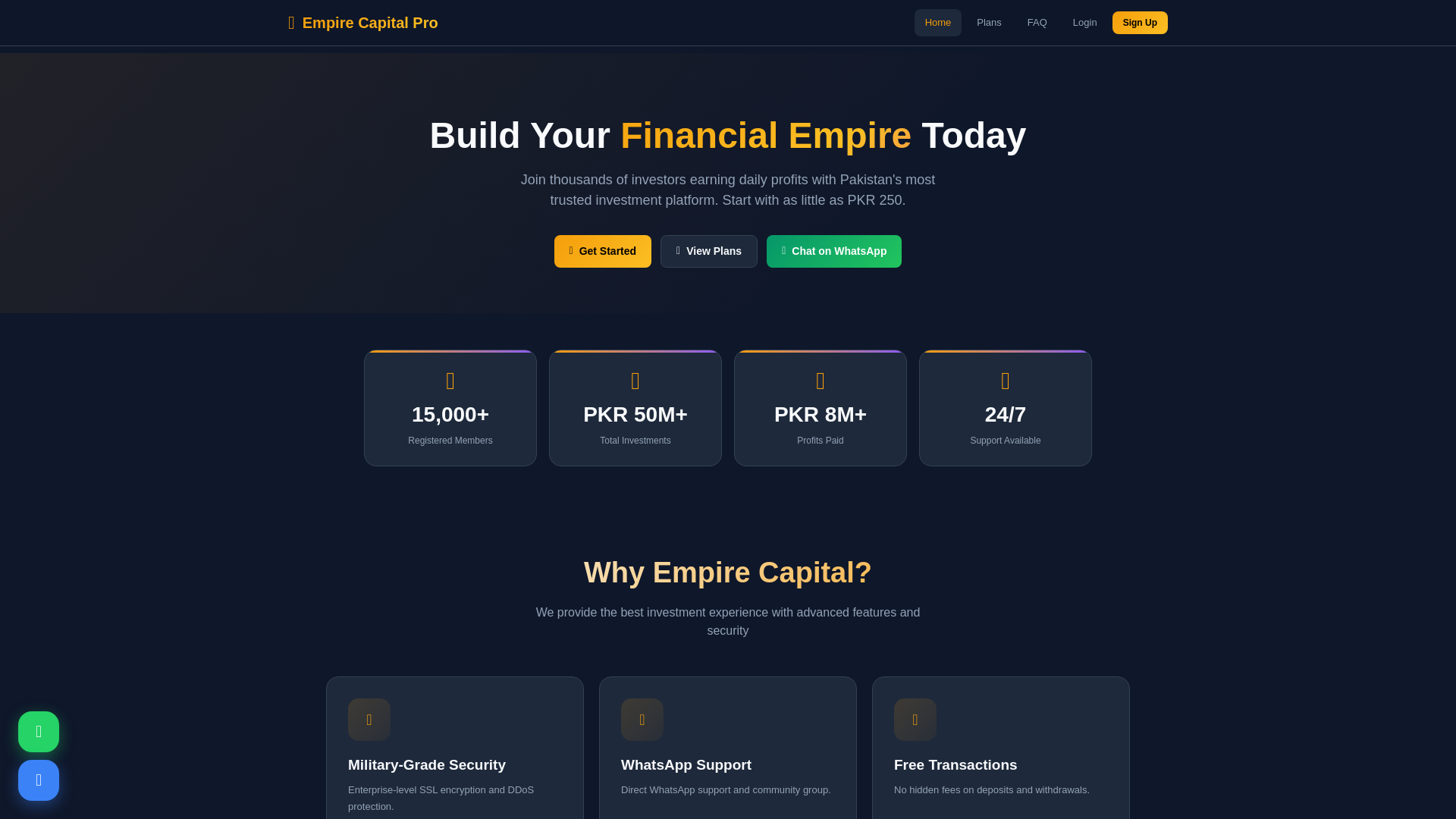 website screenshot of https://empirecapital.online/