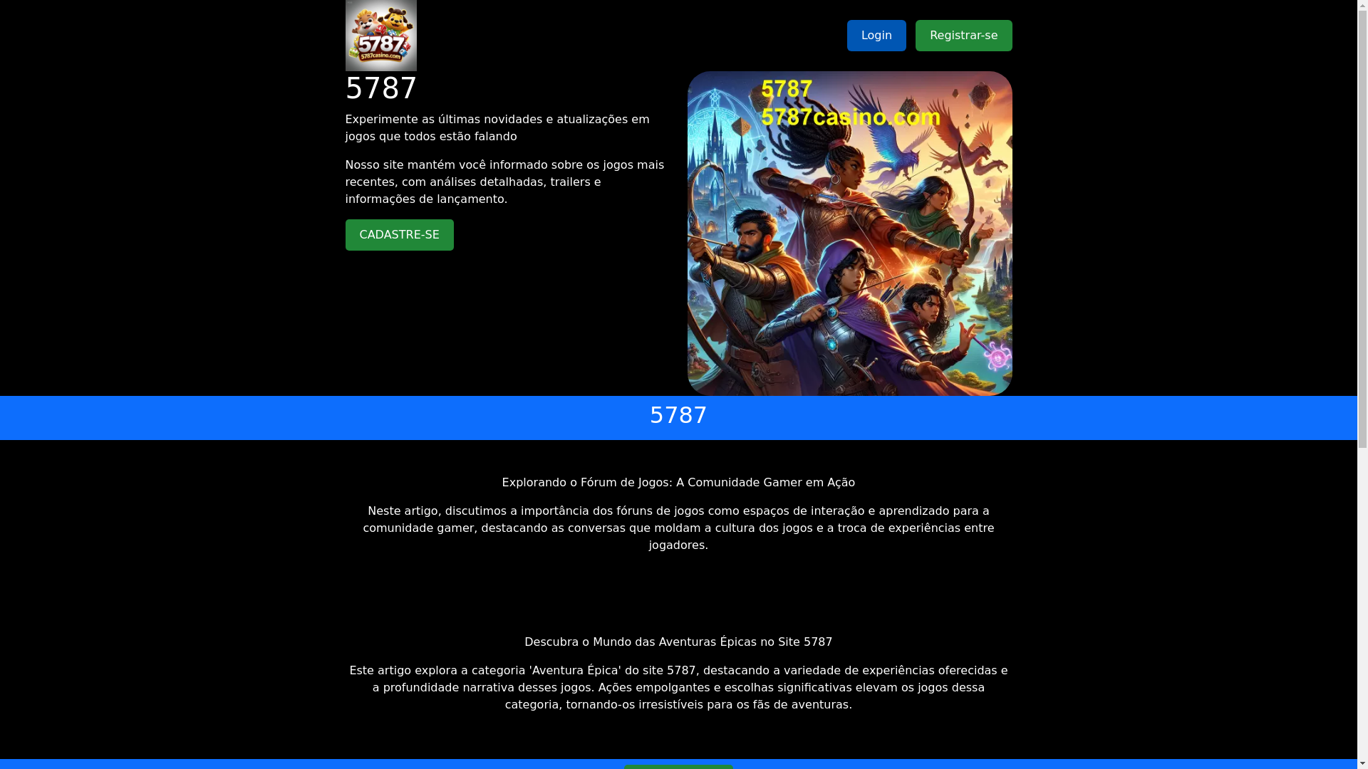 website screenshot of https://5787casino.com/