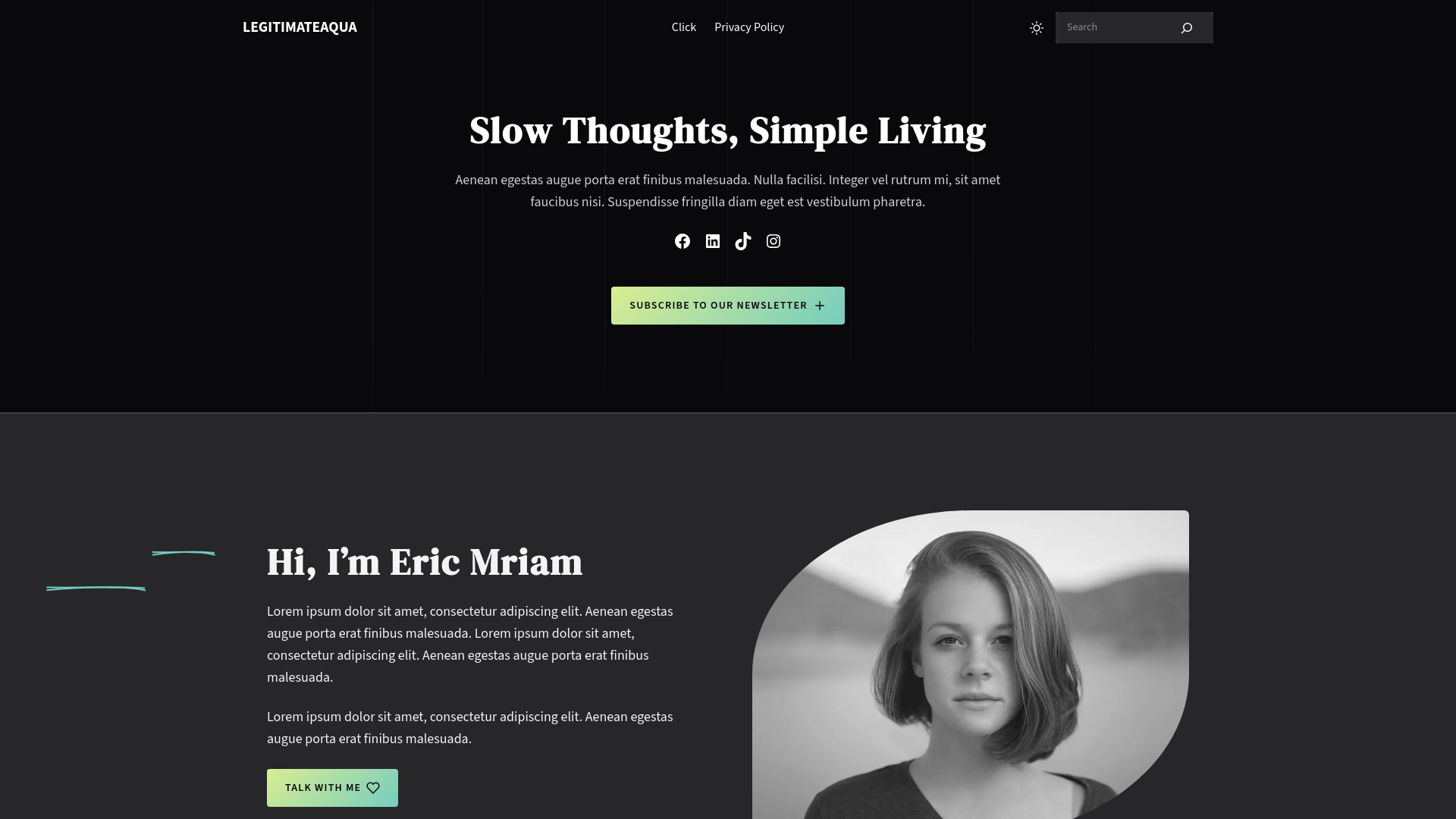 website screenshot of https://legitimateaqua.com