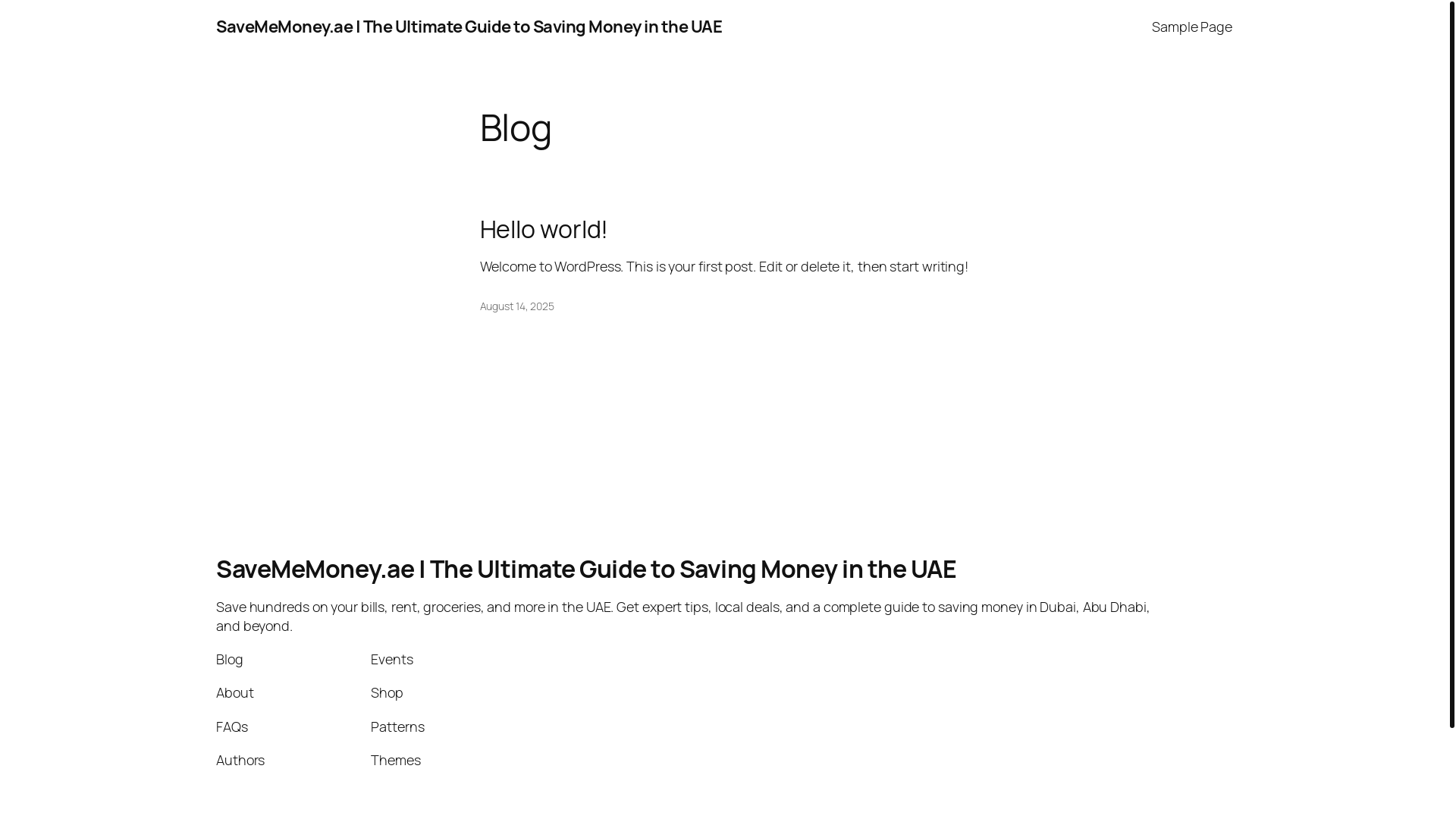 website screenshot of https://savememoney.ae/