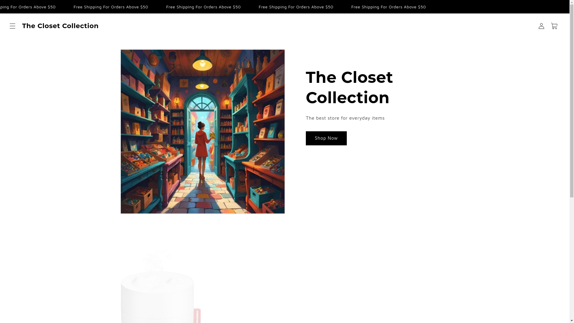 website screenshot of https://theclosetcollection.store/