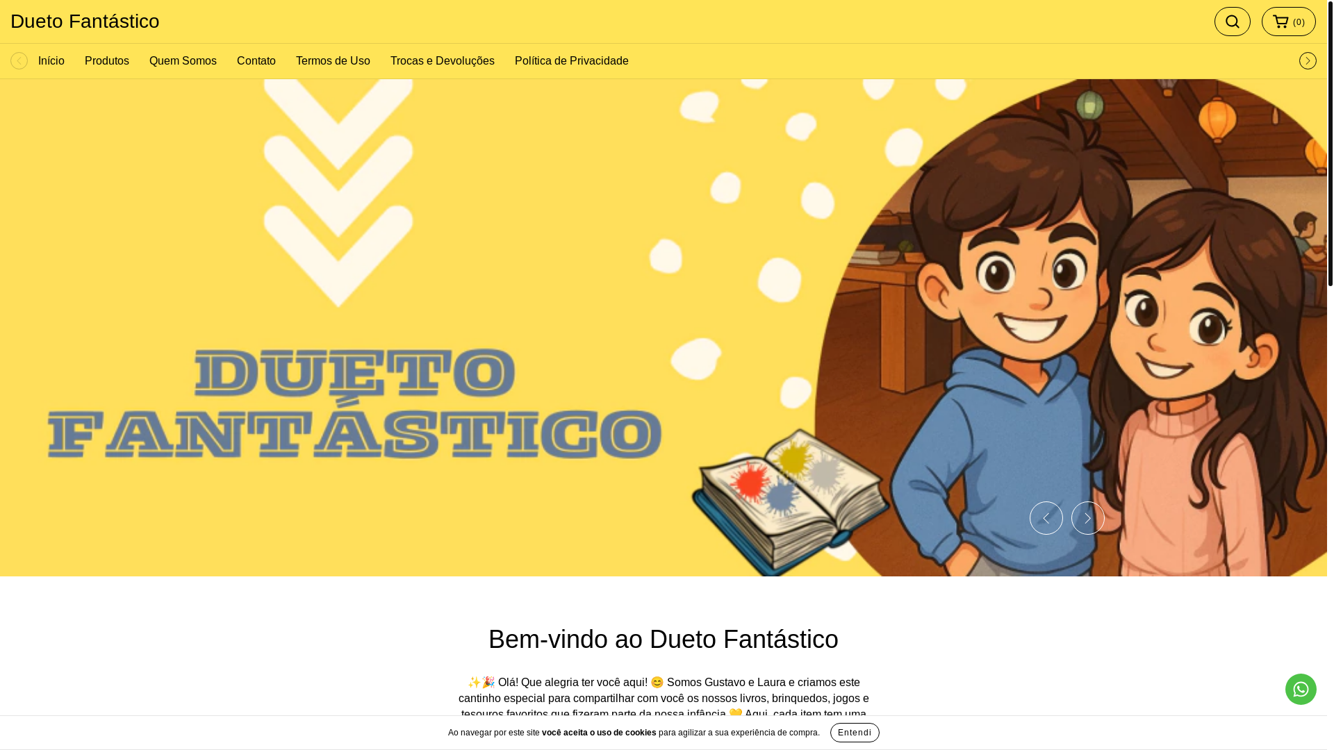 website screenshot of https://duetofantastico.com.br/