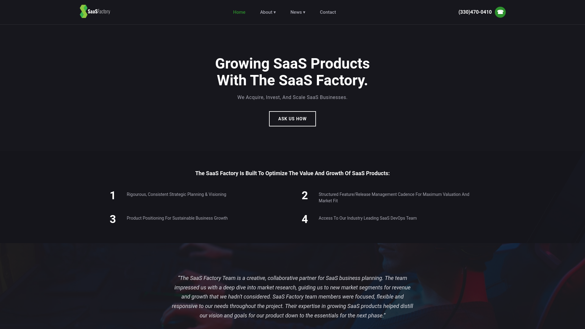 website screenshot of https://saasfactory-capital.pages.dev/