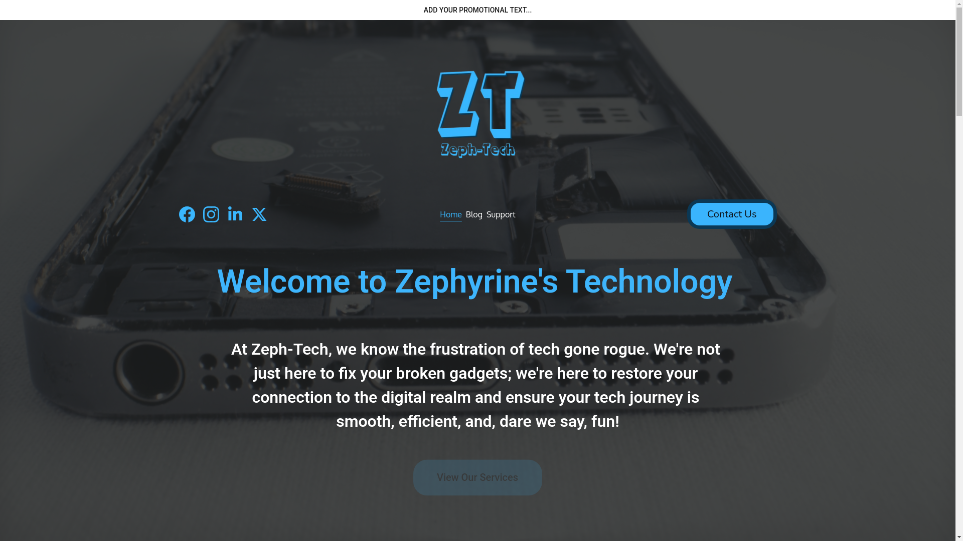 website screenshot of https://zephtech.tech/
