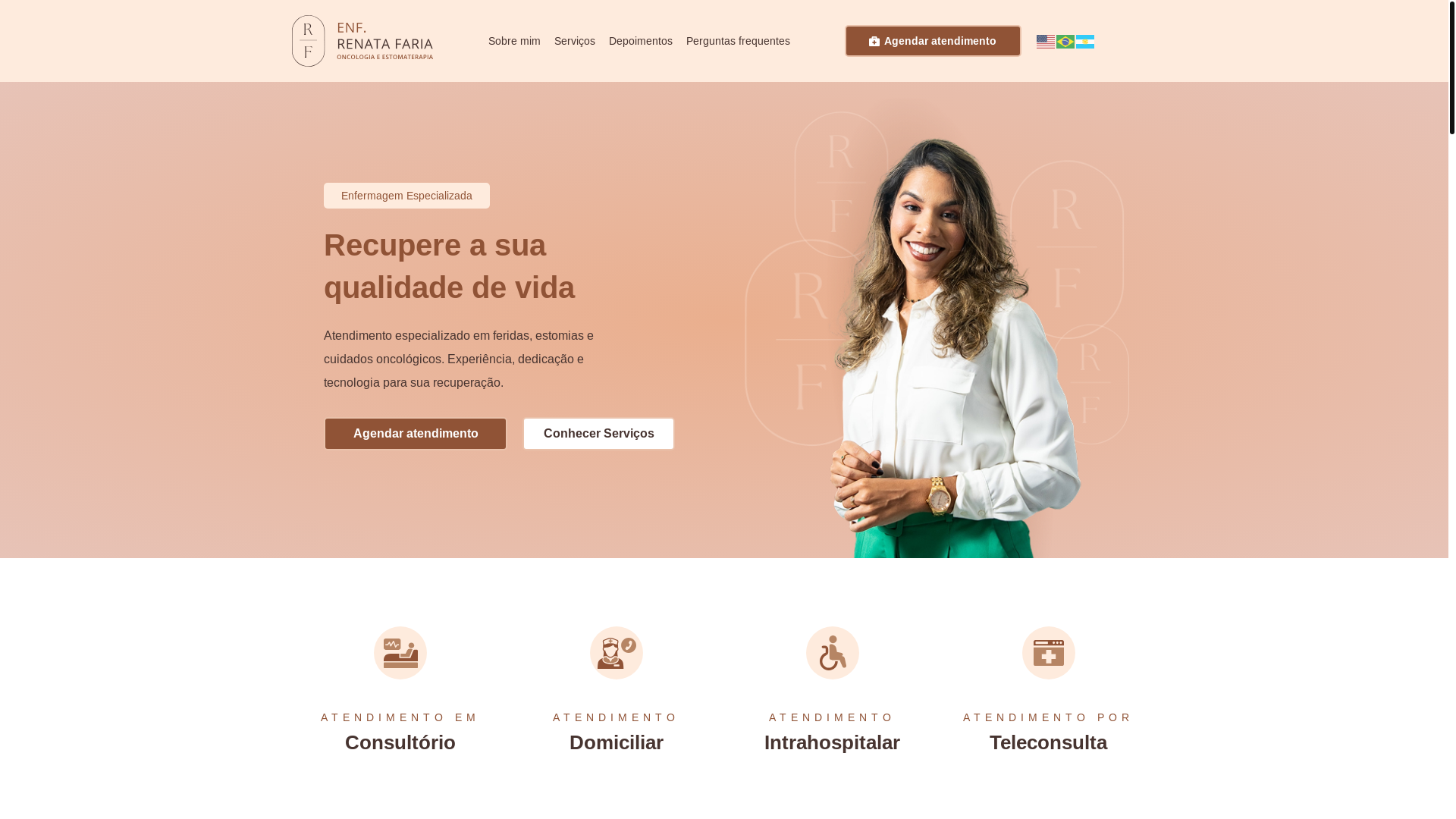 website screenshot of https://enfrenatafaria.com.br/