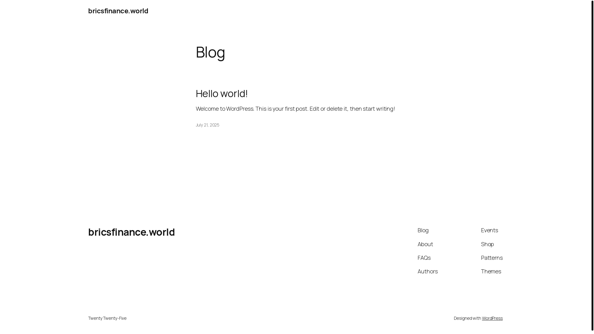 website screenshot of https://bricsfinance.world/