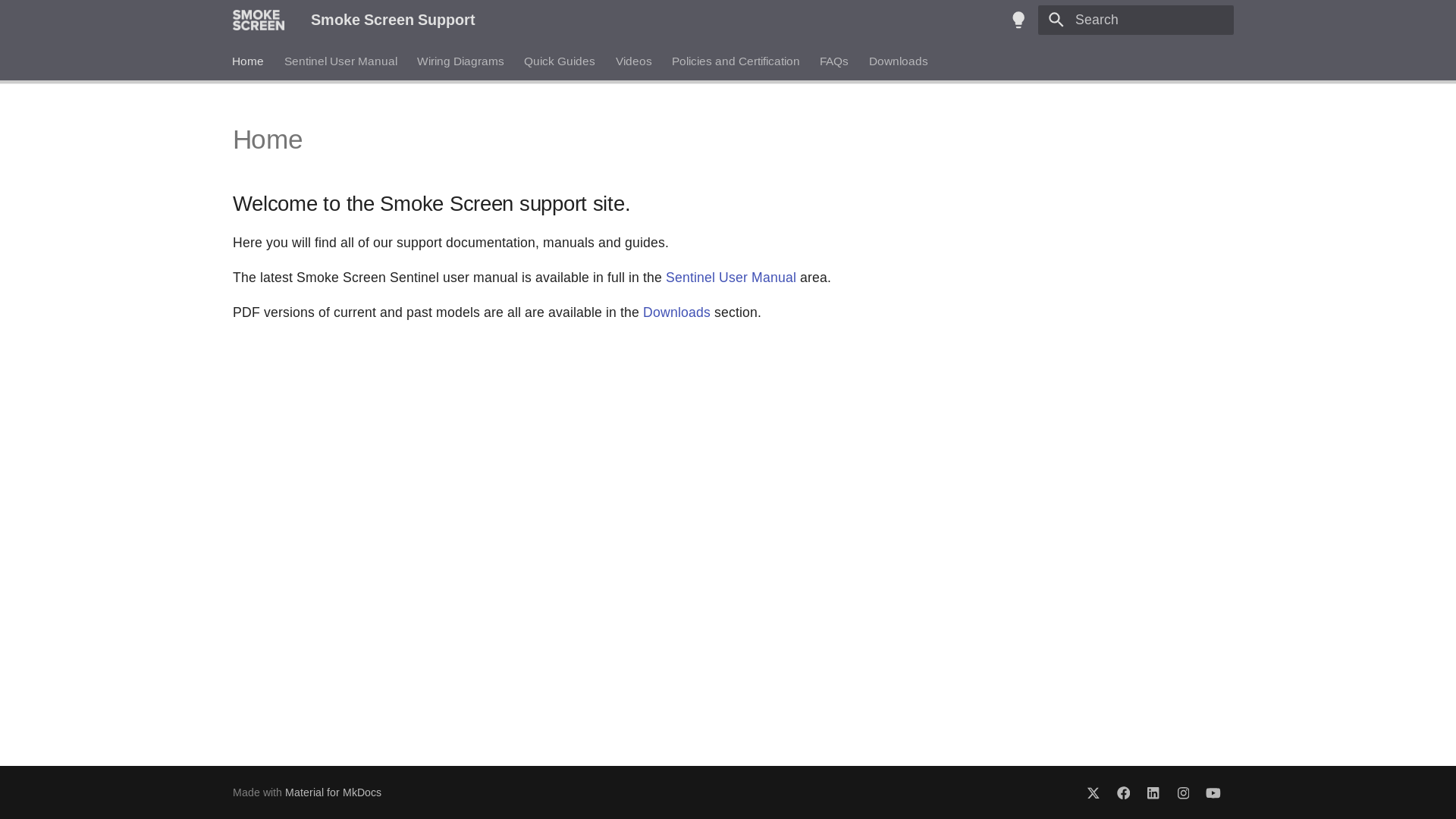 website screenshot of https://smoke-screen-manuals.pages.dev/