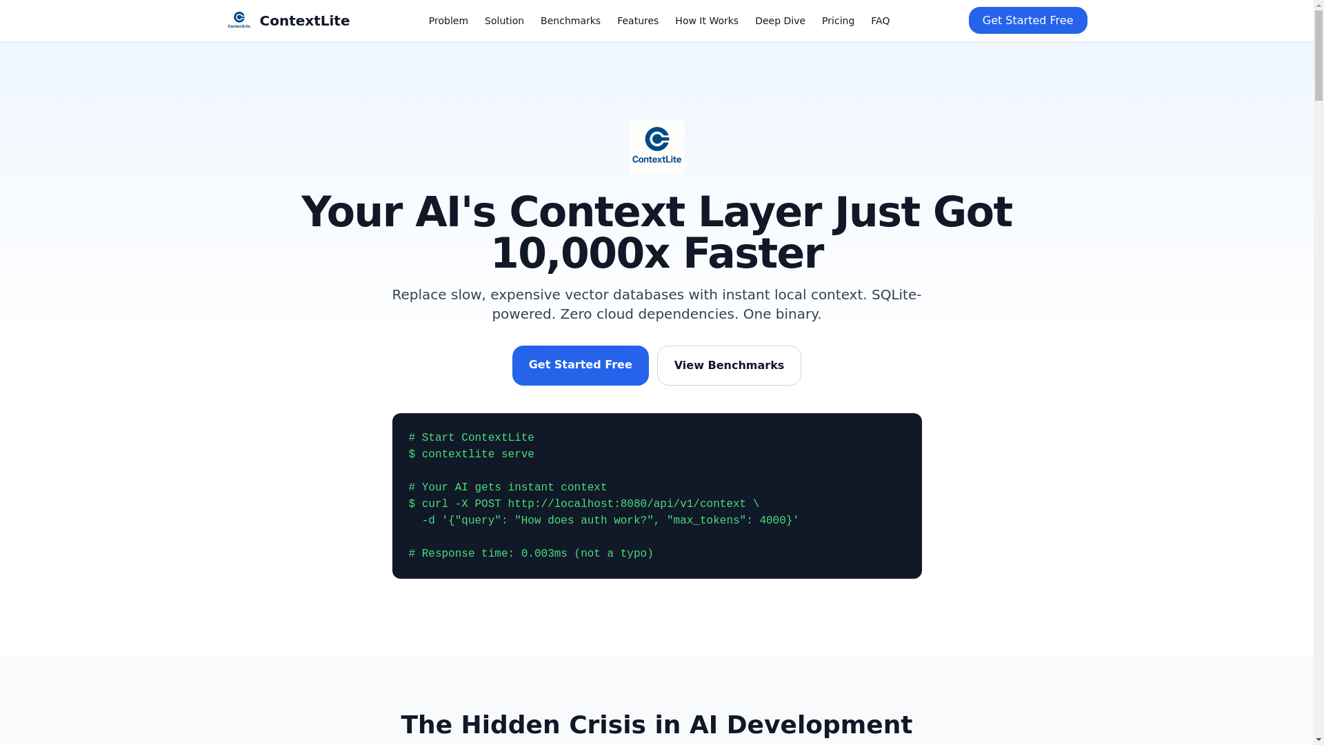 website screenshot of https://contextlite.pages.dev/