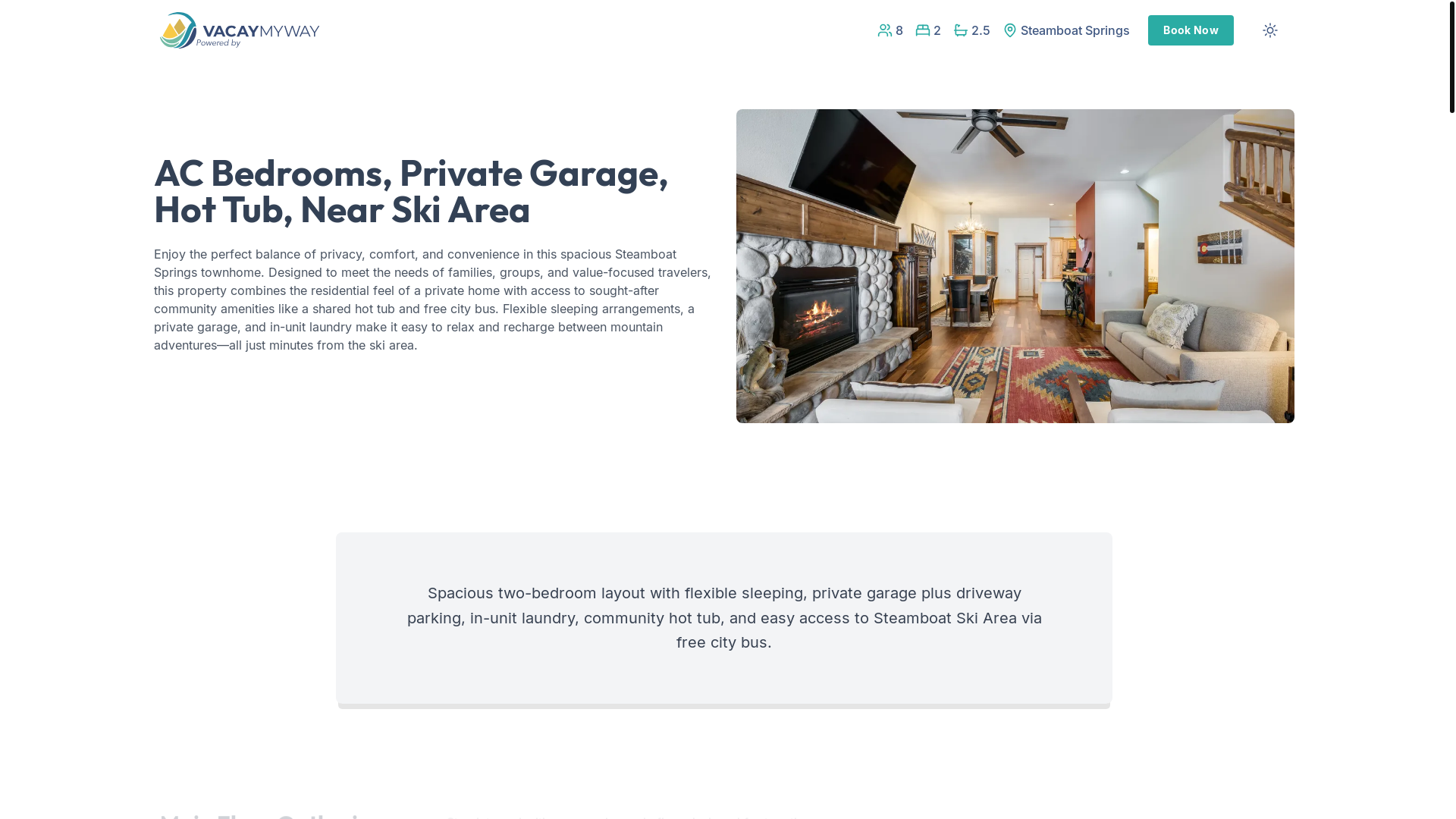 website screenshot of https://steamboathottub.house/