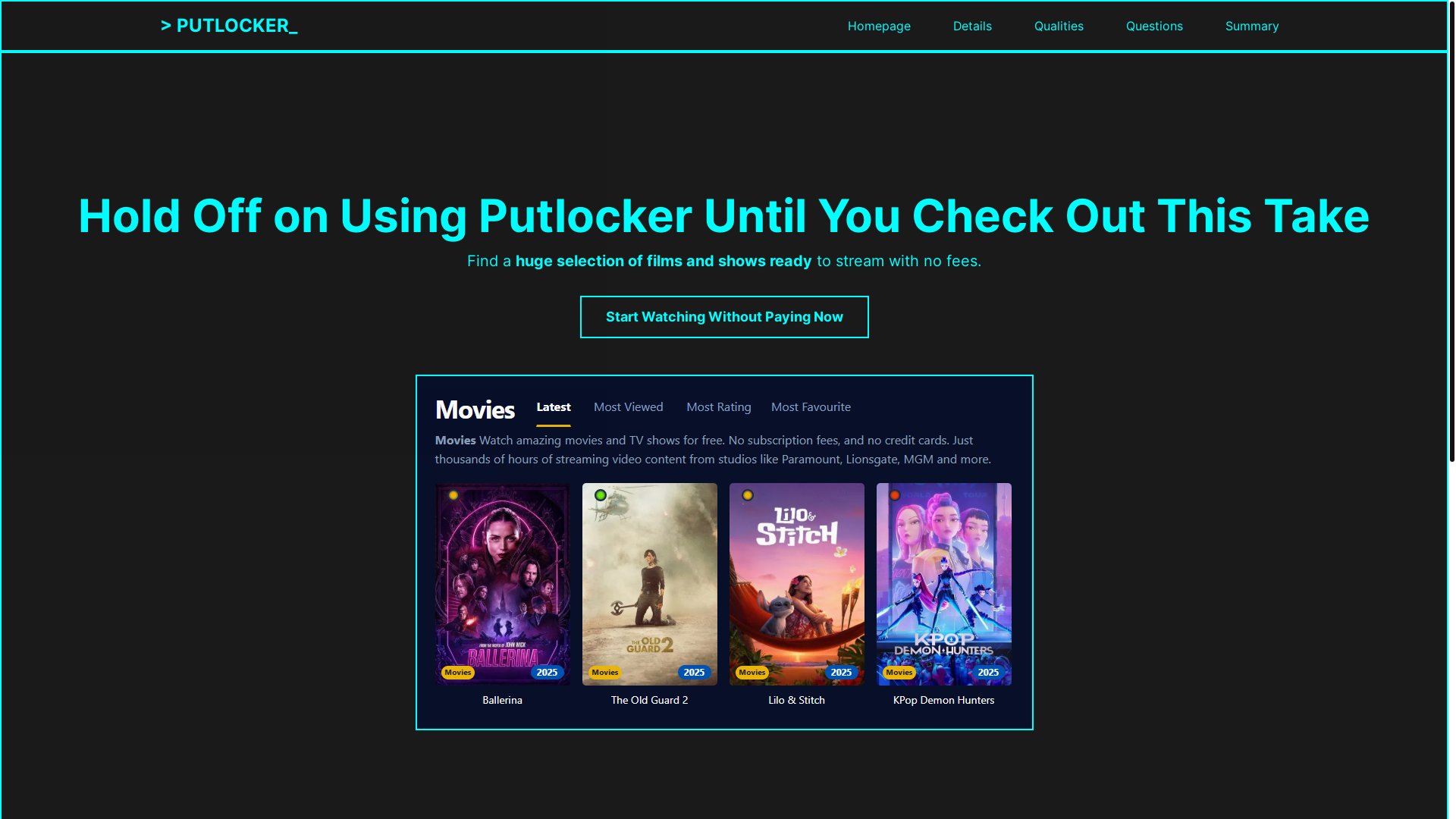 website screenshot of https://putlocker-mvg2.pages.dev/