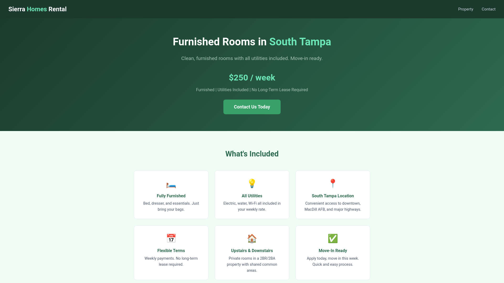website screenshot of https://sierrahomesrental.pages.dev/