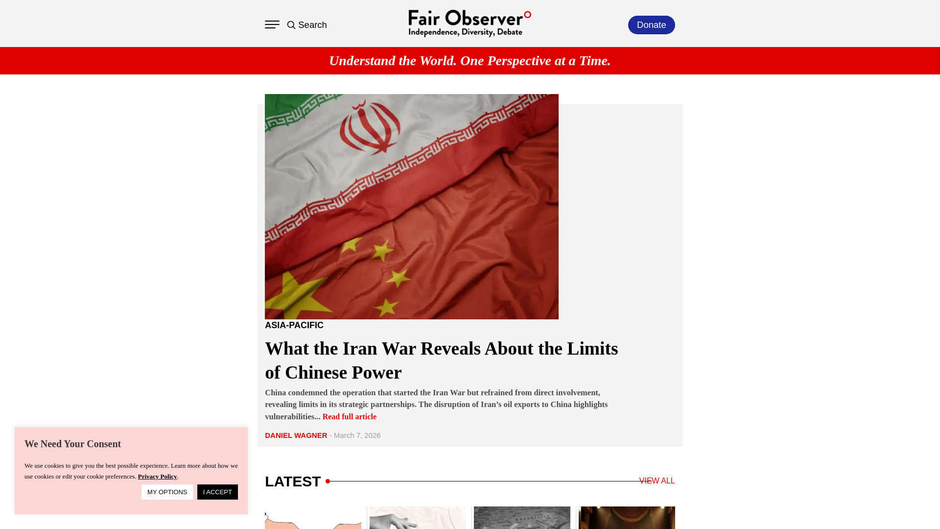 website screenshot of https://fairobserver.com