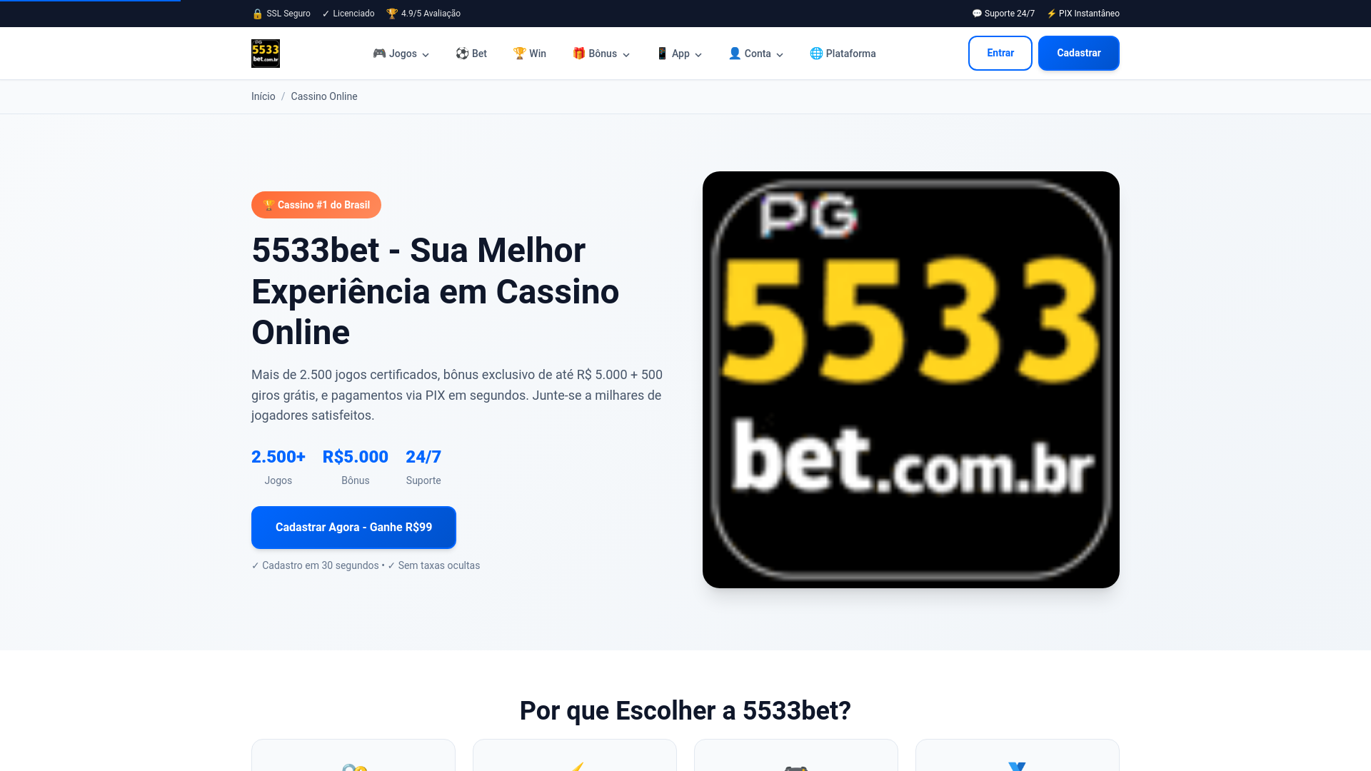 website screenshot of https://5533betoo.com/