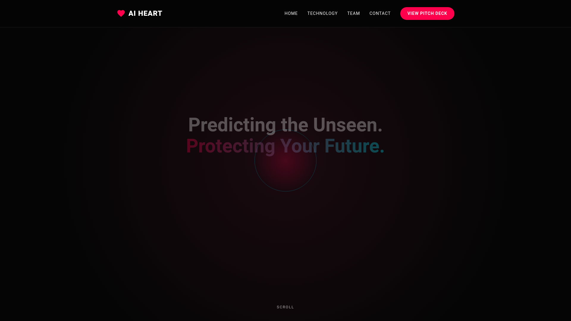 website screenshot of https://aiheart.technology/