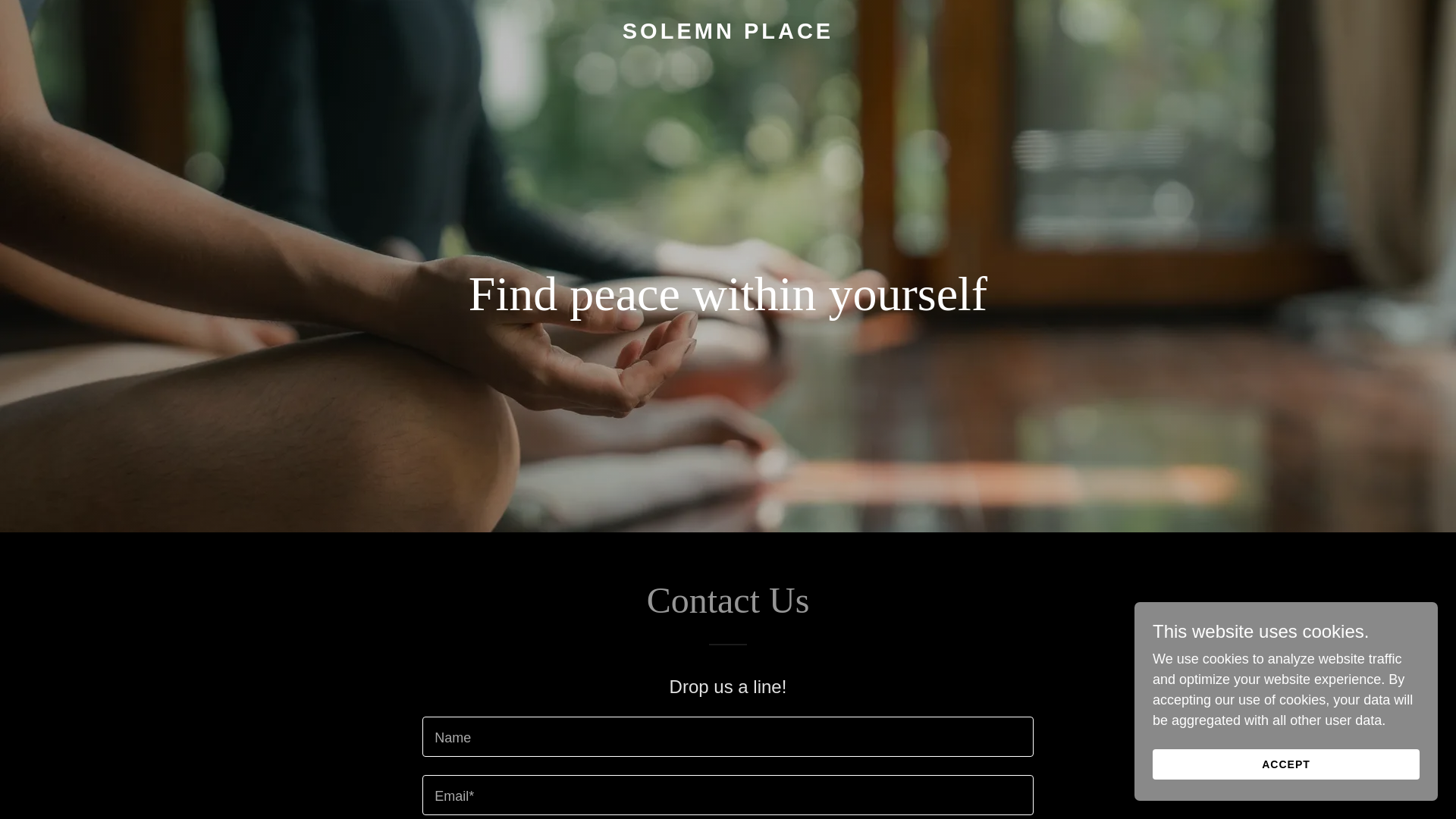 website screenshot of https://solemnplace.com/